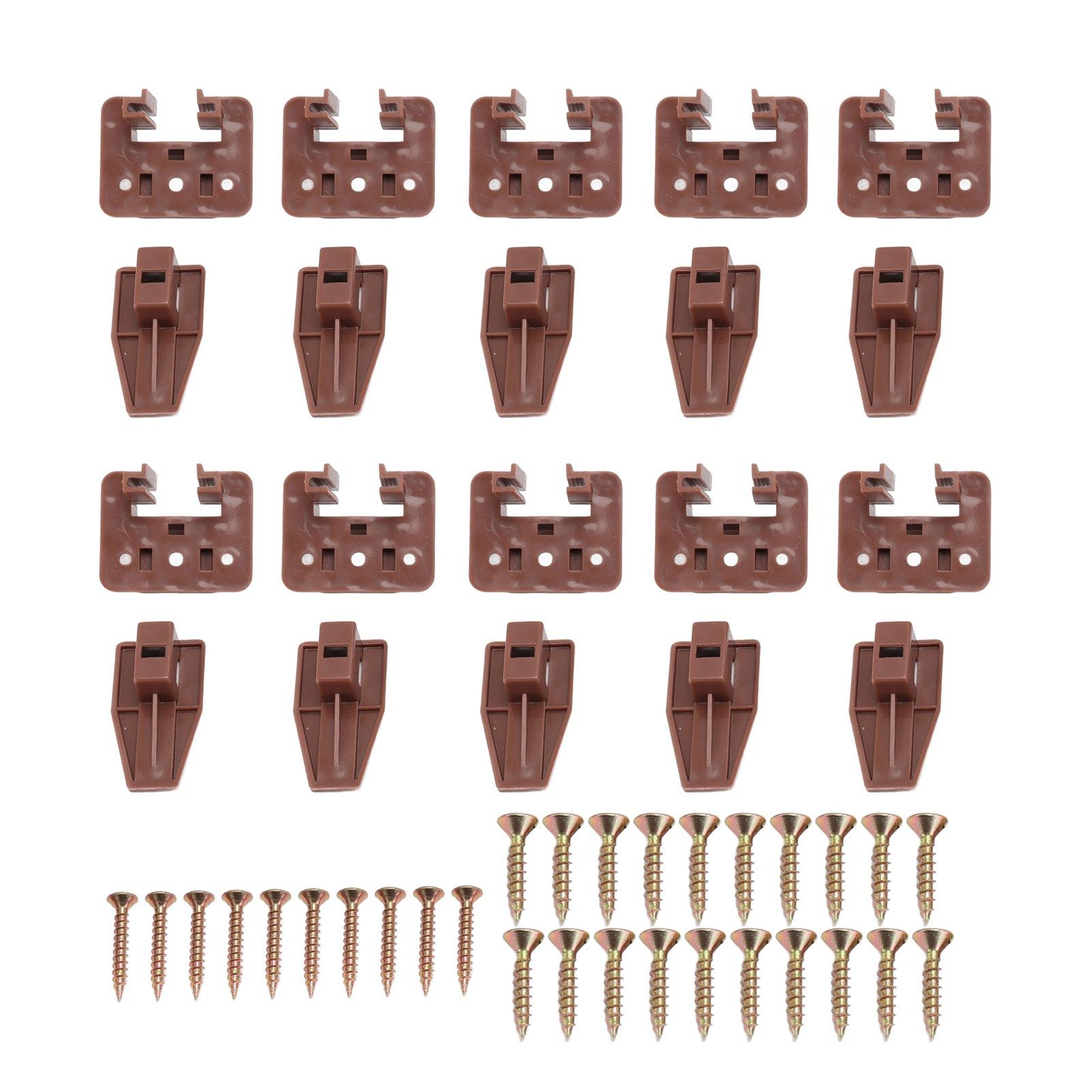 10 Pack Drawer Track Guide and Glides Dresser Center Mount Plastic Drawer Slides Replacement Parts with Screws for Furniture Drawer System - Image 1