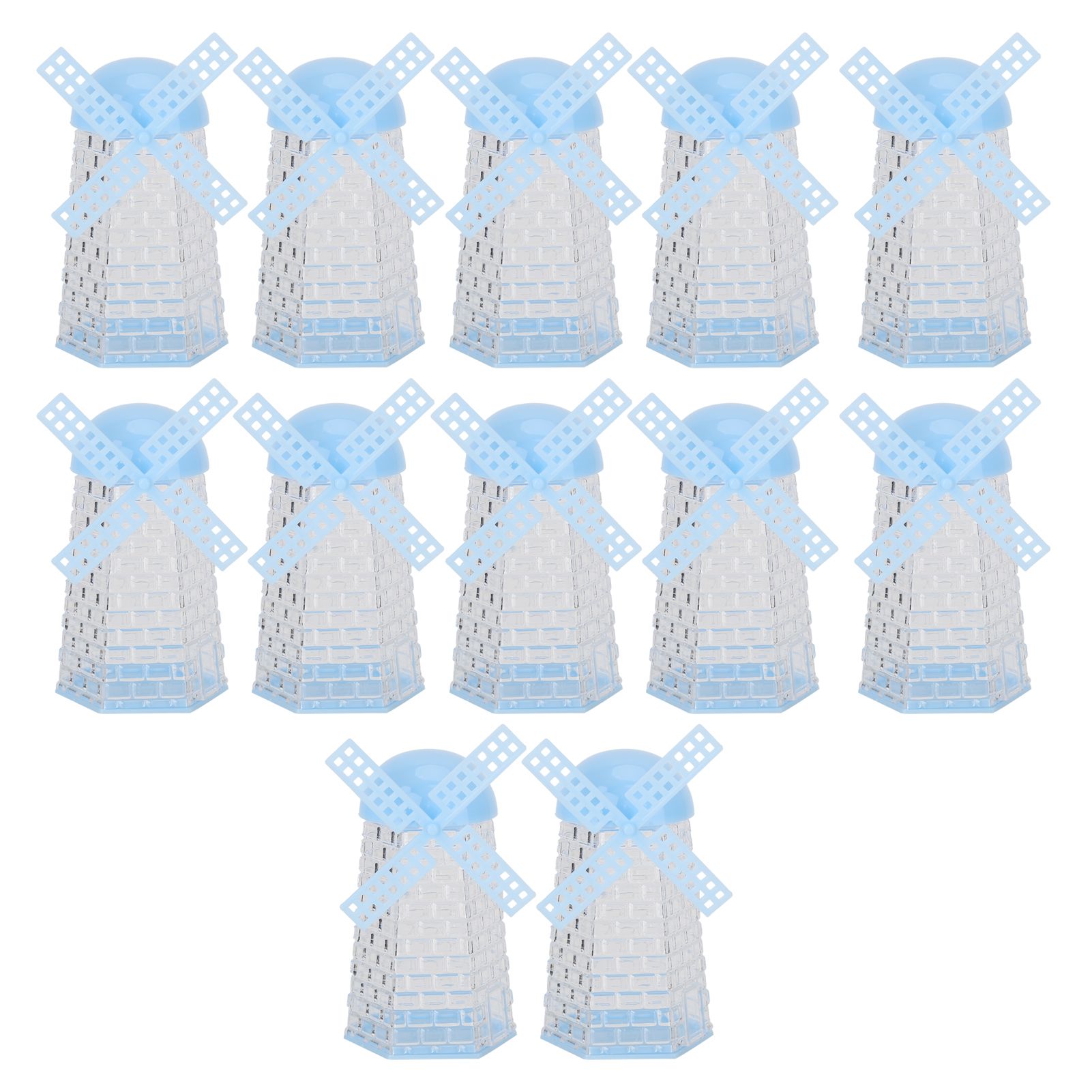 12PCS Windmill Shaped Candy Box Plastic Candy Case Container for Wedding Favor Baby Shower Decor - Image 1