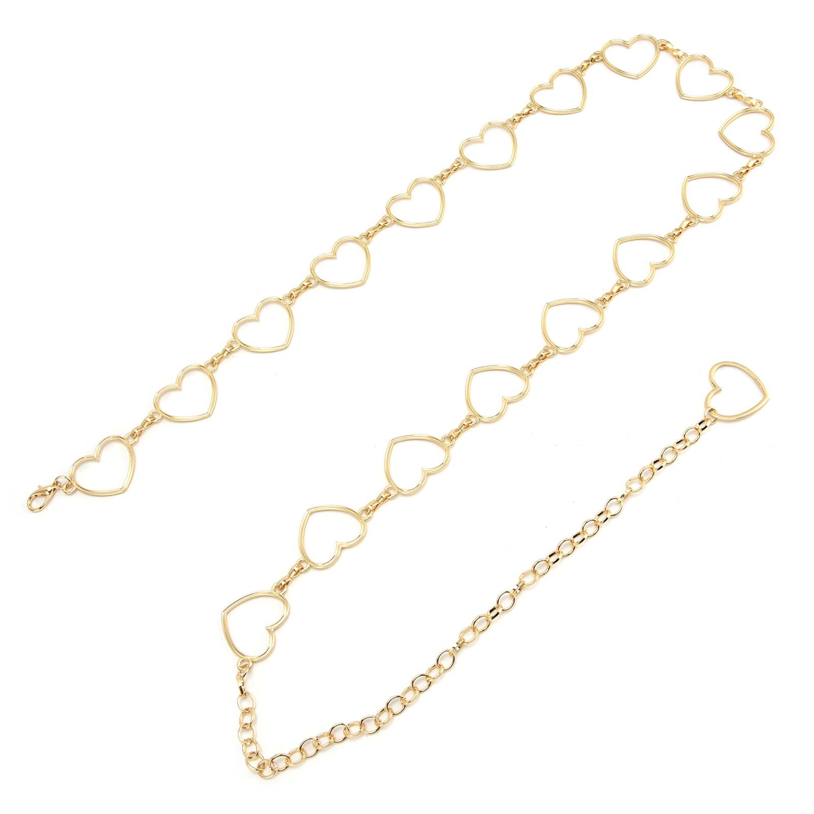 Waist Chain Belt Metal Shiny Rhinestones Golden Love No Allergies All Match Gold Chain Belt for Shorts Suits Shirts Dresses - Image 4
