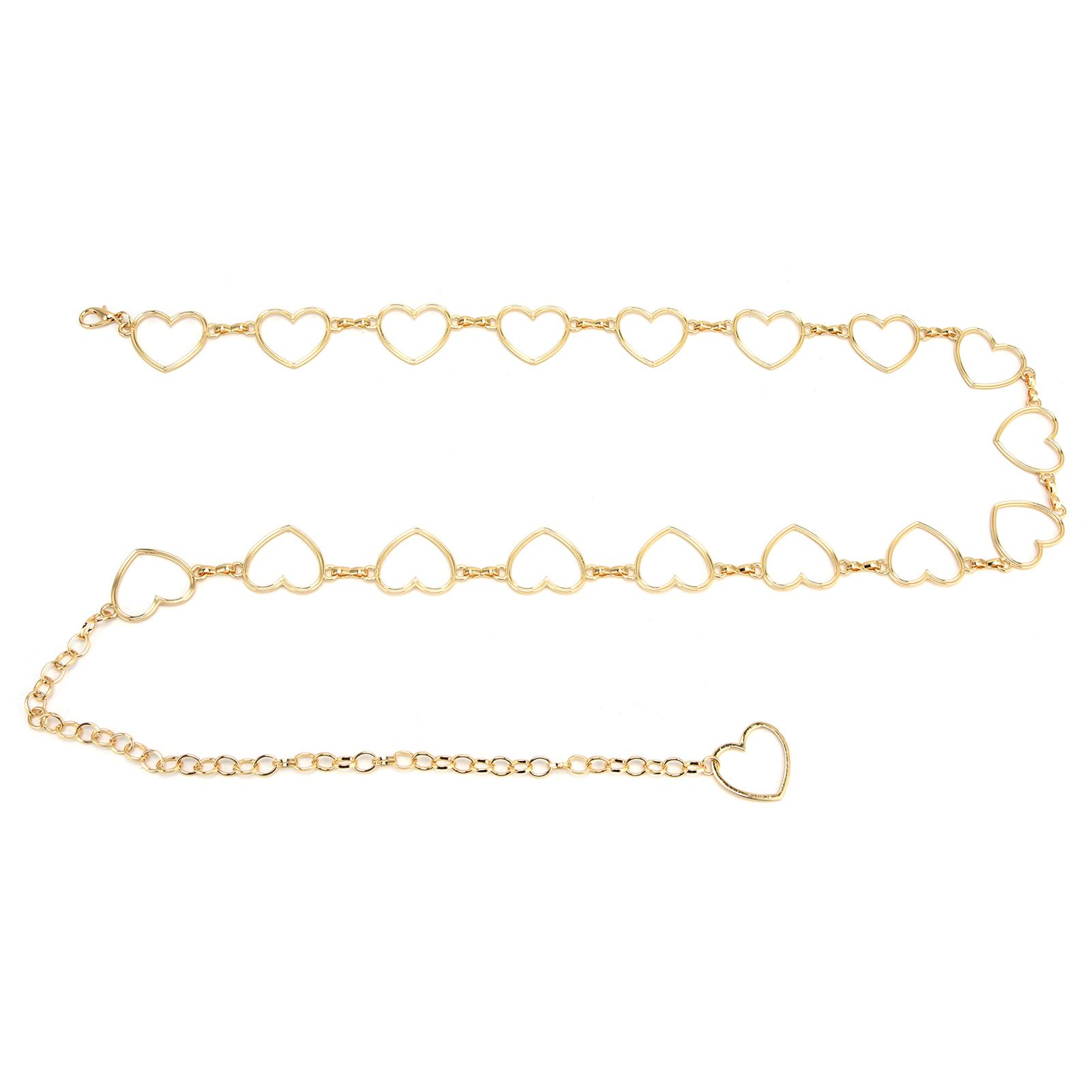 Waist Chain Belt Metal Shiny Rhinestones Golden Love No Allergies All Match Gold Chain Belt for Shorts Suits Shirts Dresses - Image 5