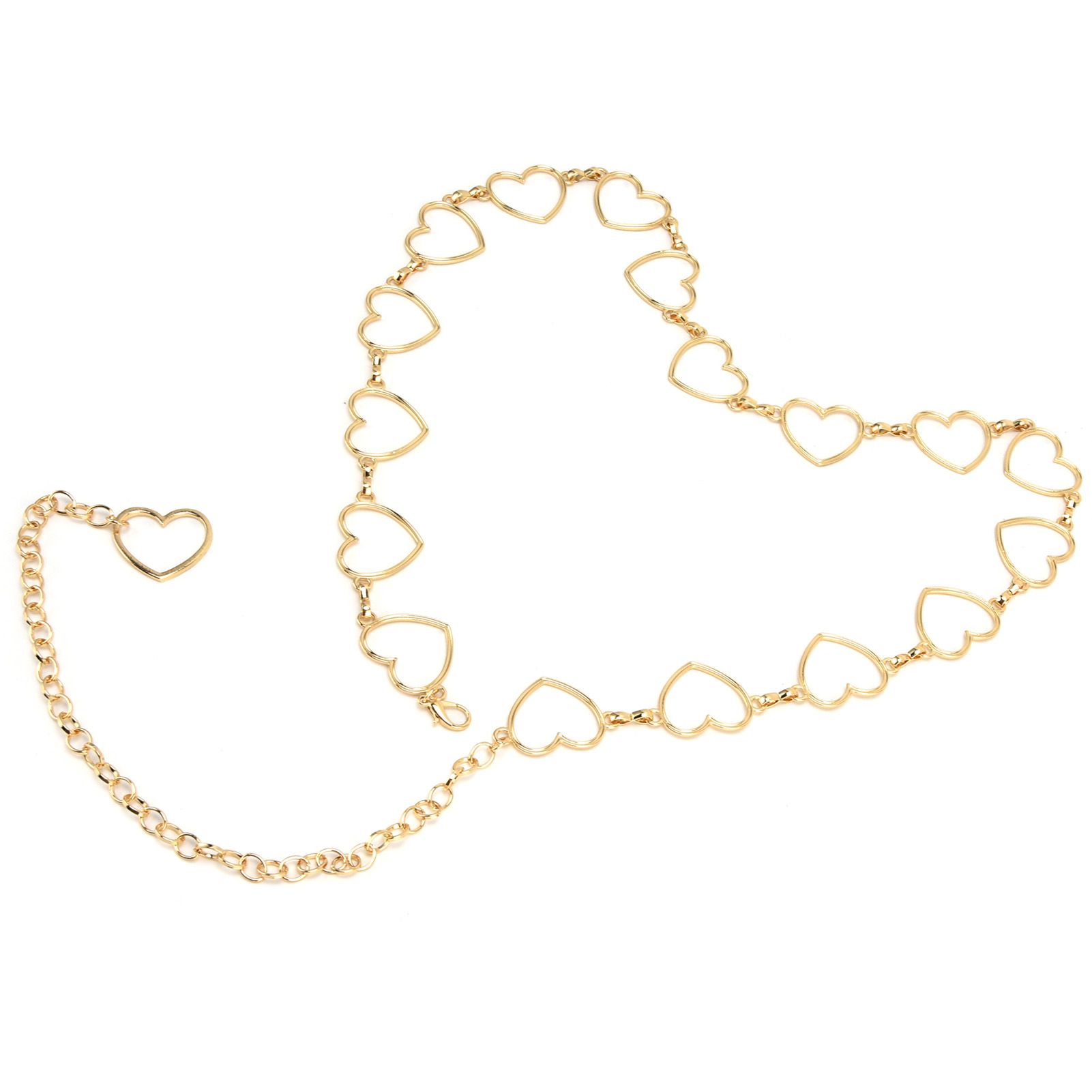Waist Chain Belt Metal Shiny Rhinestones Golden Love No Allergies All Match Gold Chain Belt for Shorts Suits Shirts Dresses - Image 6