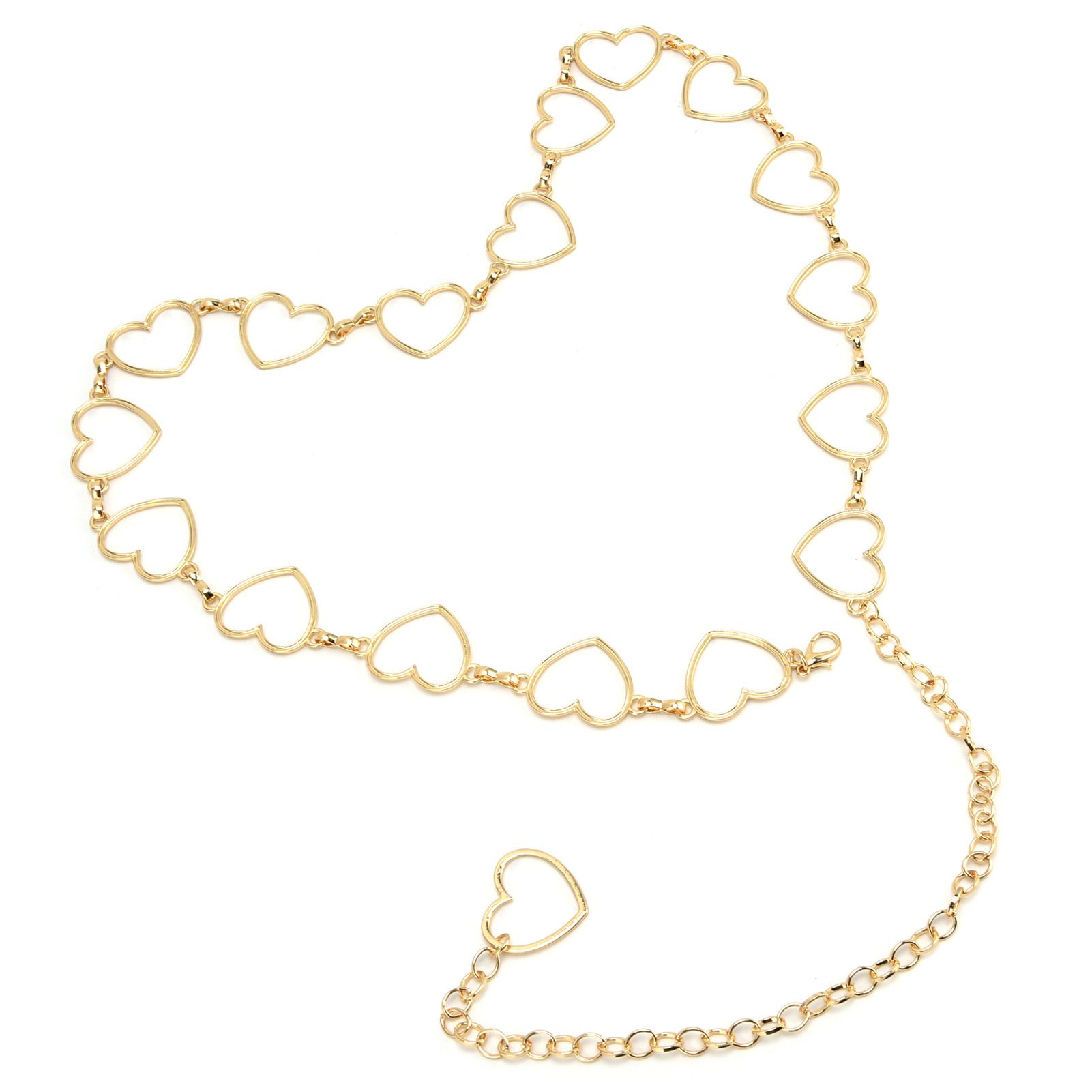 Waist Chain Belt Metal Shiny Rhinestones Golden Love No Allergies All Match Gold Chain Belt for Shorts Suits Shirts Dresses - Image 7