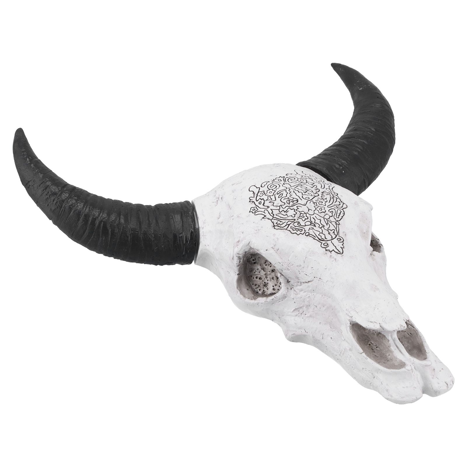 Resin Bull Head Wall Hanging Decoration Long Horn Animal Sculpture Background Wall Home Ornament - Image 2