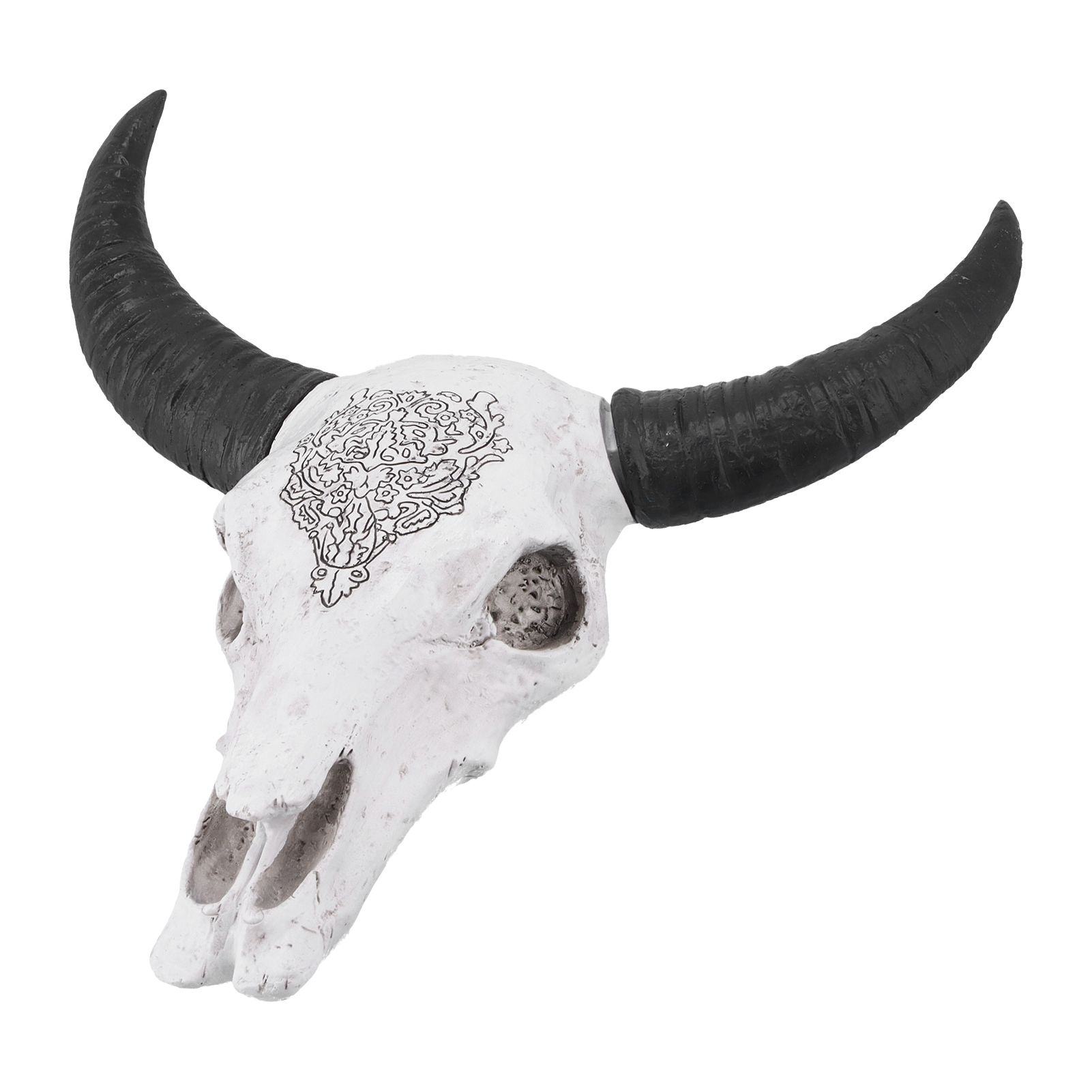 Resin Bull Head Wall Hanging Decoration Long Horn Animal Sculpture Background Wall Home Ornament - Image 3