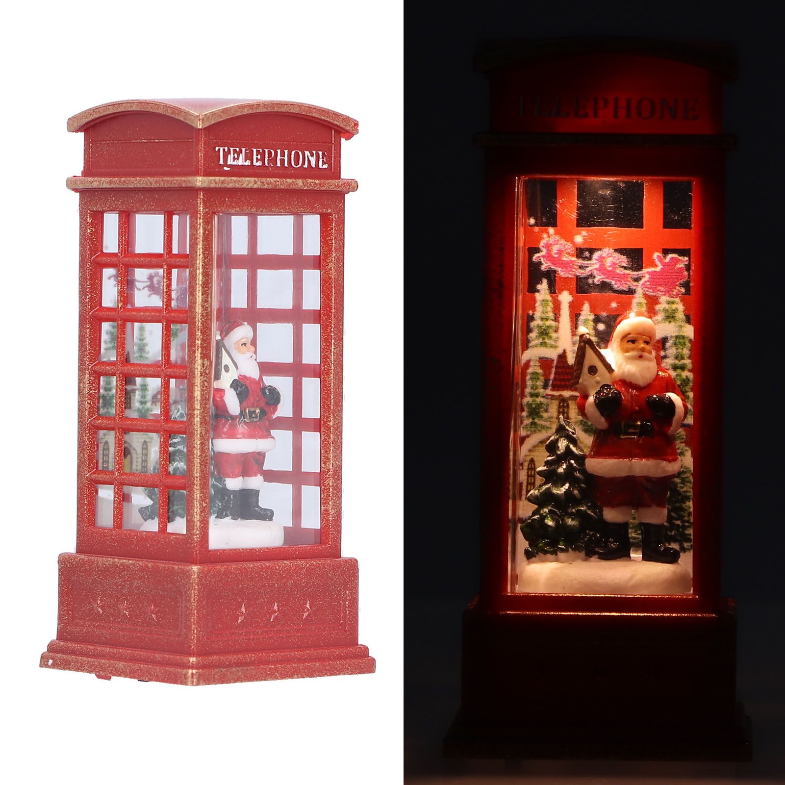 Christmas Decorations Telephone Booth Decoration Night Light Home Decoration Luminous Decoration GiftOld Man - Image 8