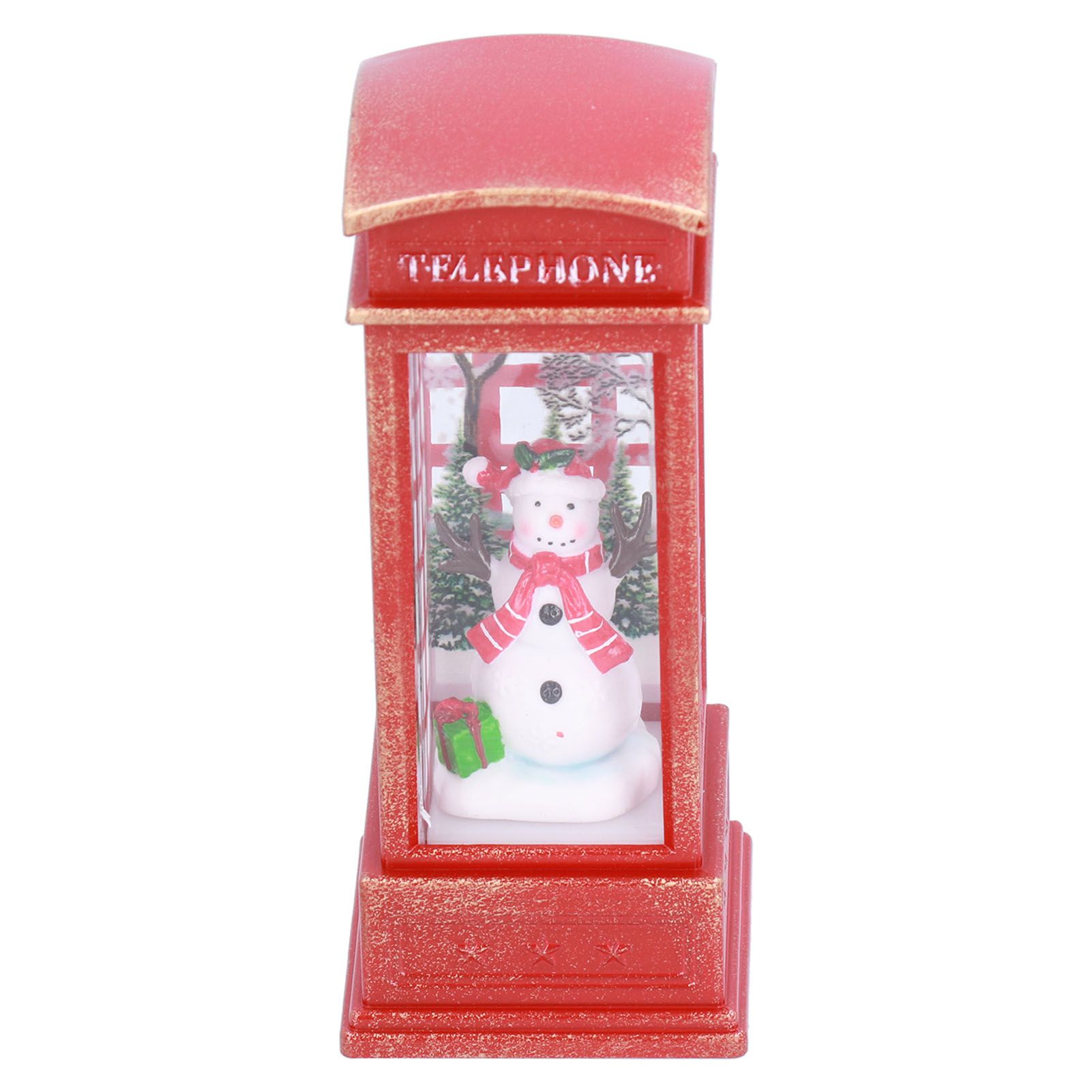 Christmas Decorations Telephone Booth Decoration Night Light Home Decoration Luminous Decoration GiftSnowman - Image 1