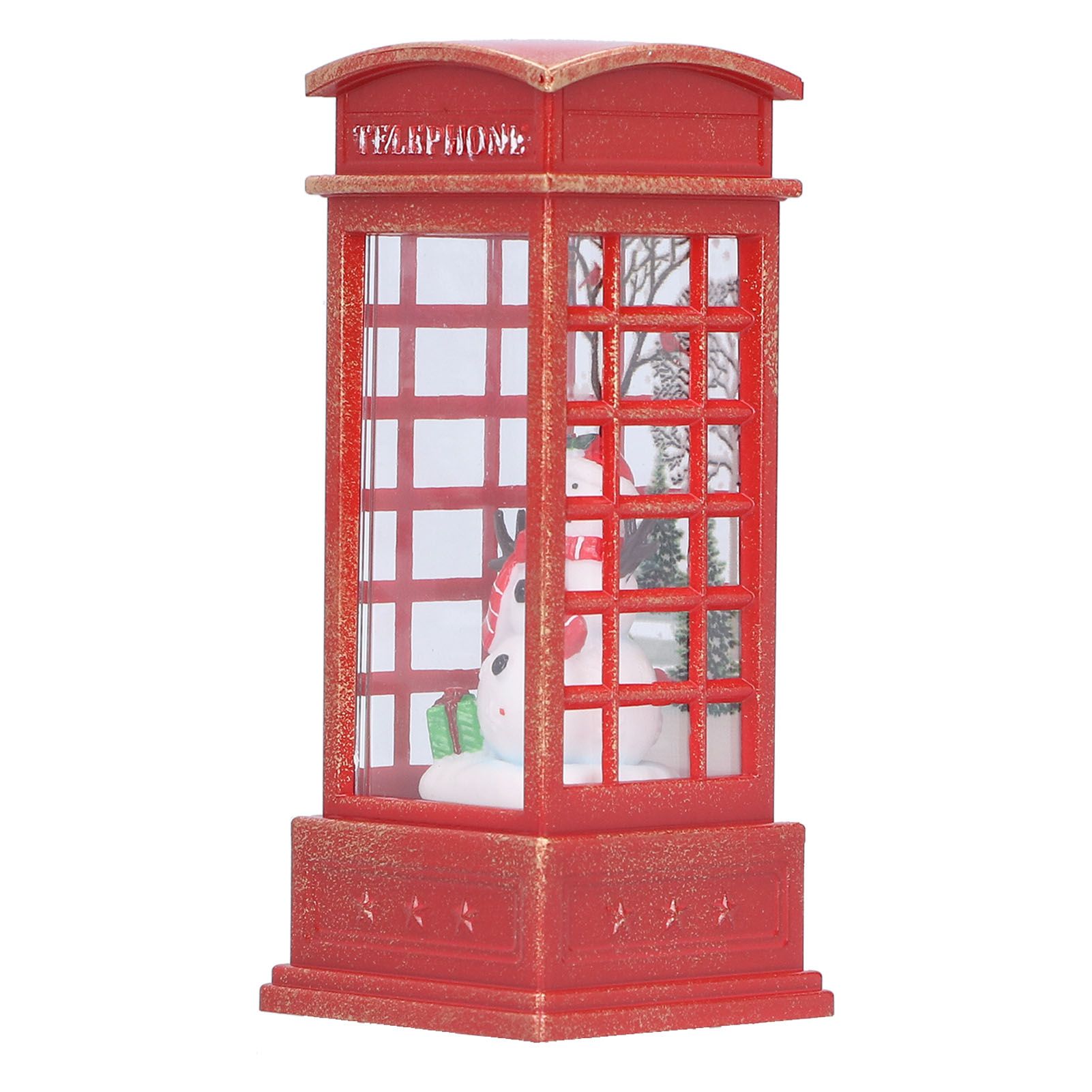 Christmas Decorations Telephone Booth Decoration Night Light Home Decoration Luminous Decoration GiftSnowman - Image 2