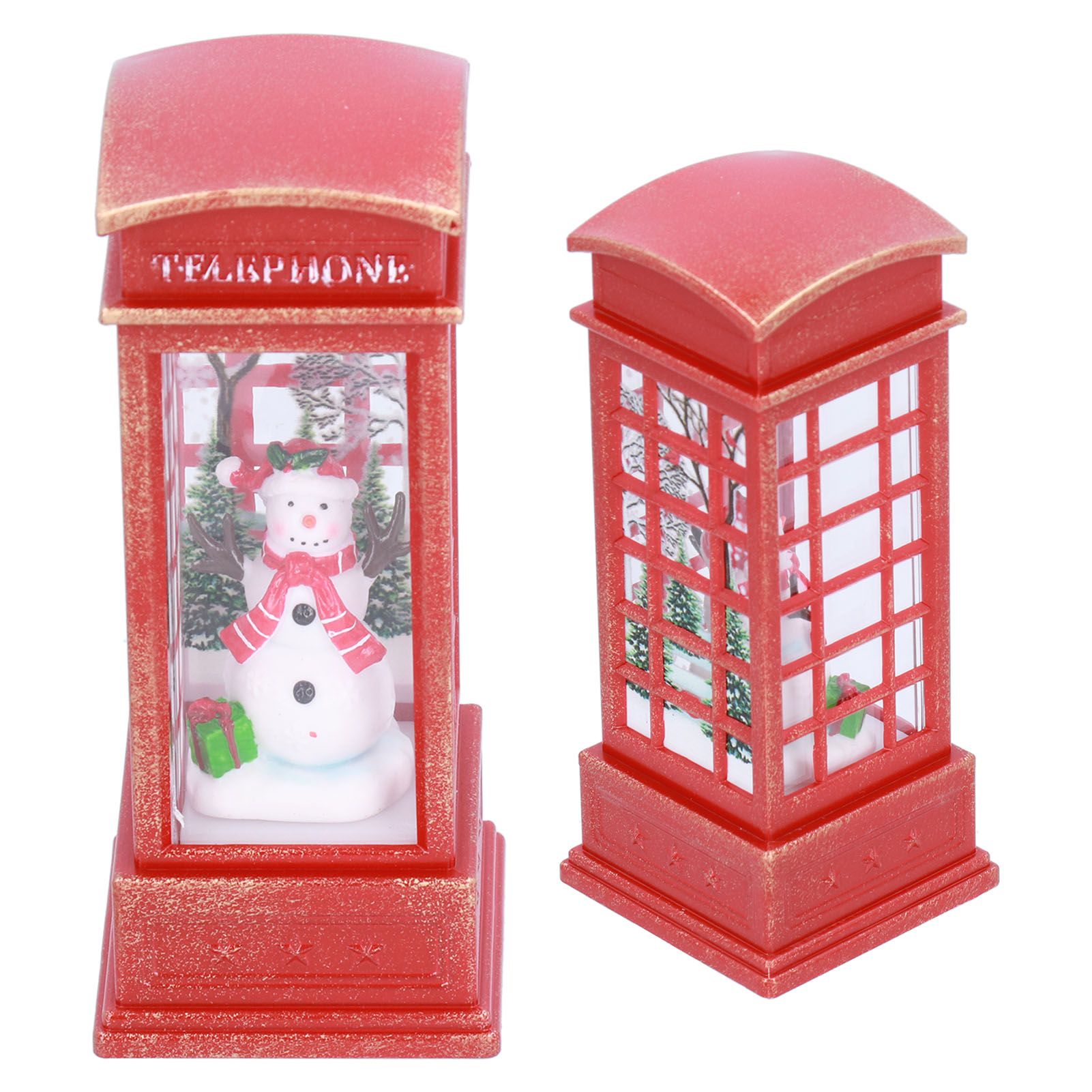 Christmas Decorations Telephone Booth Decoration Night Light Home Decoration Luminous Decoration GiftSnowman - Image 3