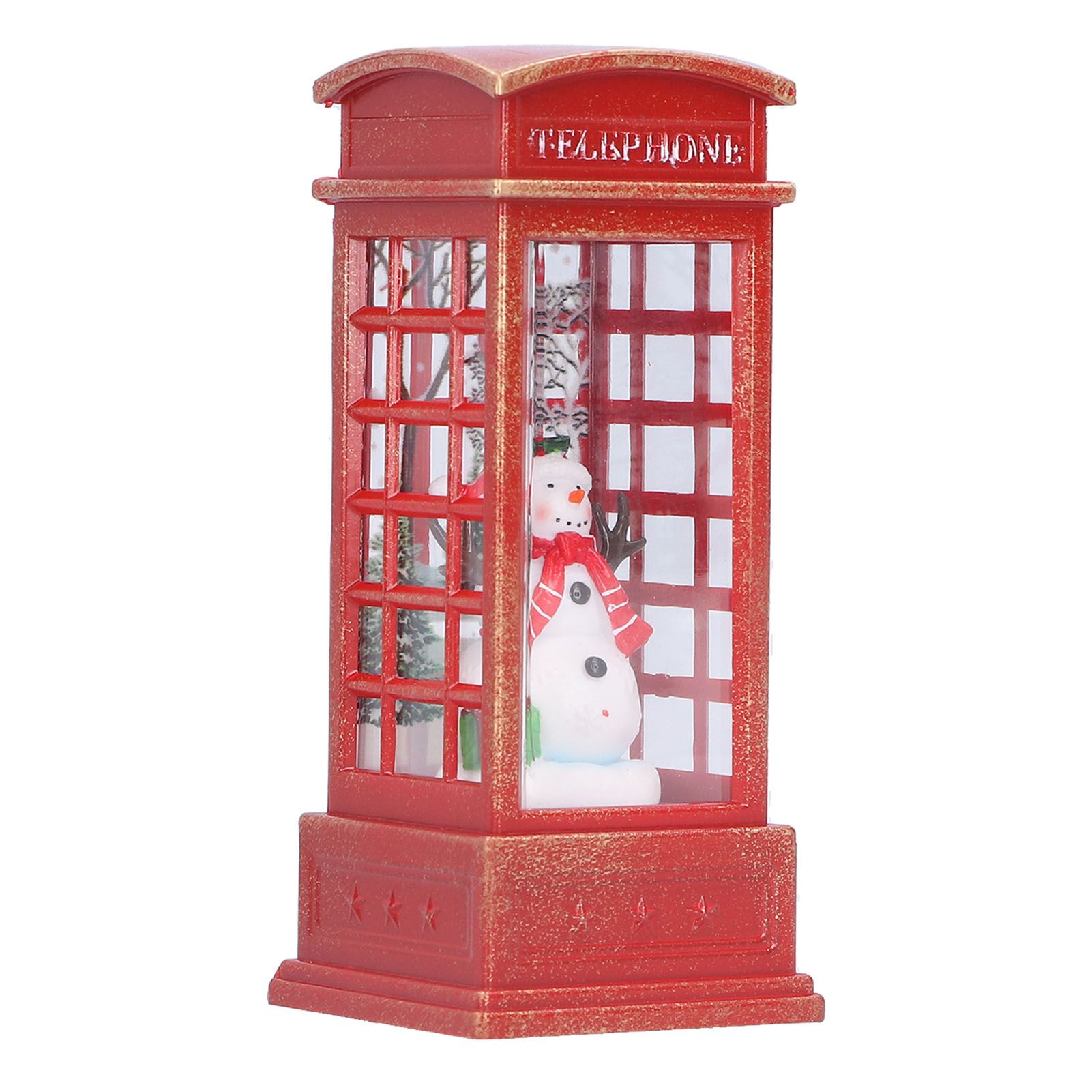 Christmas Decorations Telephone Booth Decoration Night Light Home Decoration Luminous Decoration GiftSnowman - Image 6