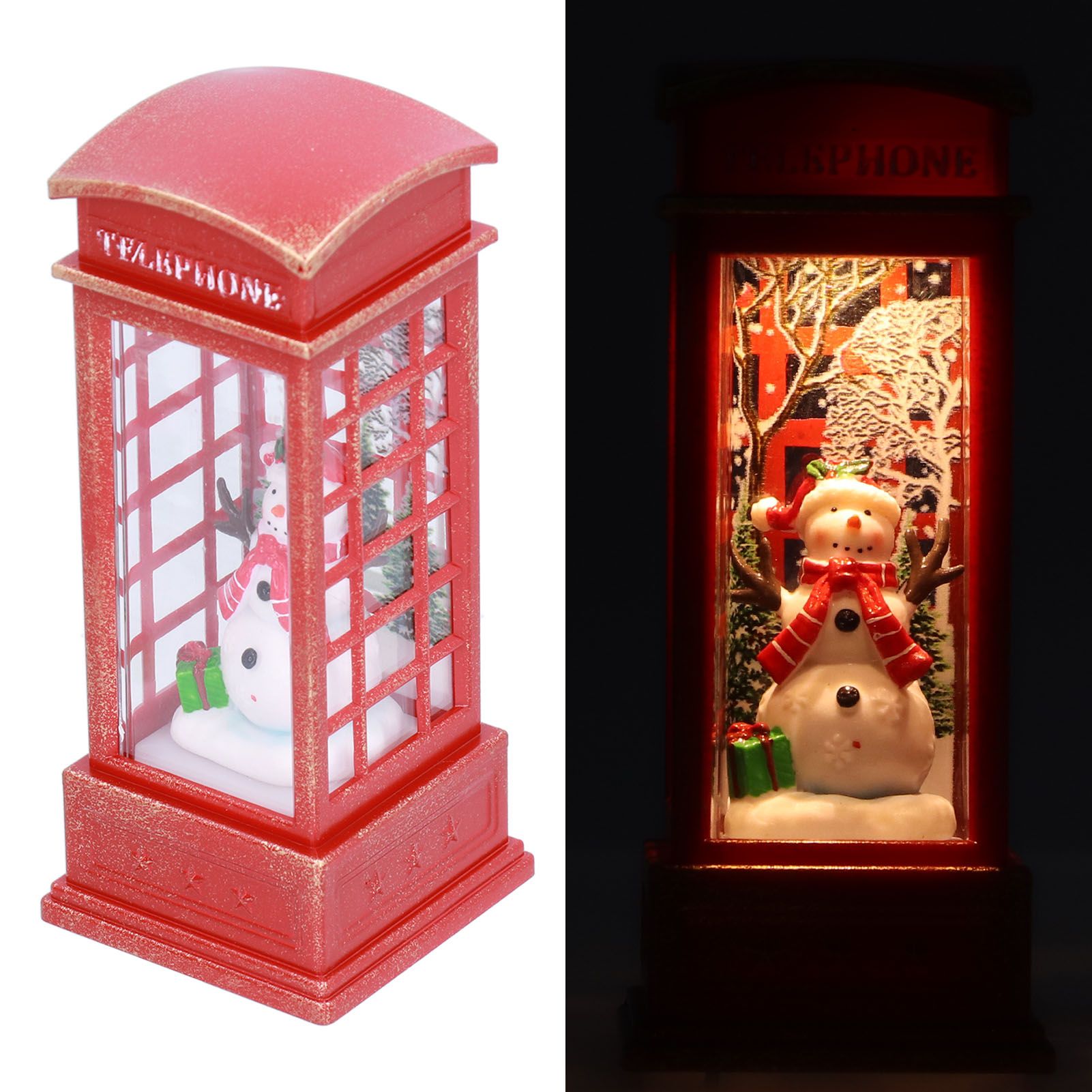 Christmas Decorations Telephone Booth Decoration Night Light Home Decoration Luminous Decoration GiftSnowman - Image 7