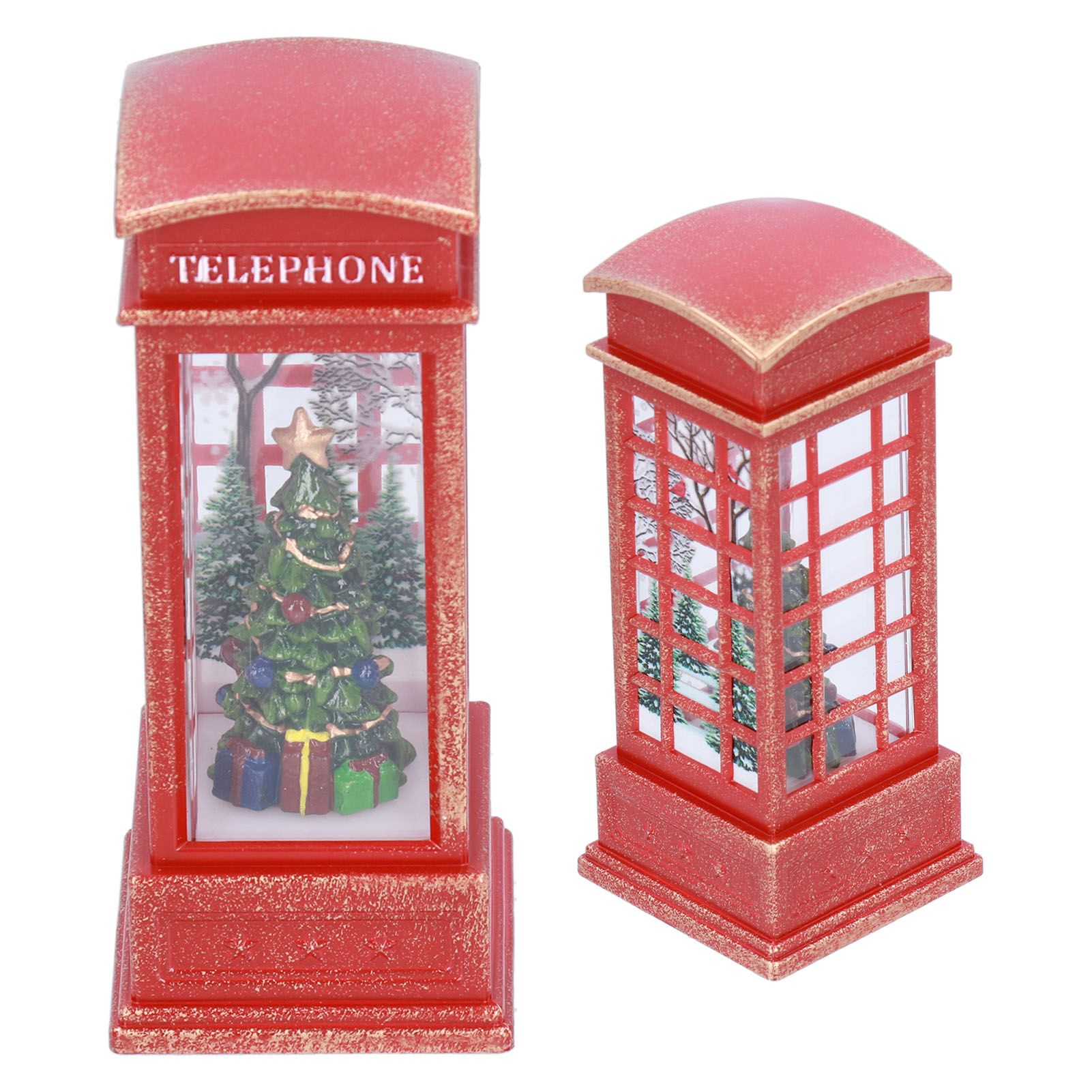 Christmas Decorations Telephone Booth Decoration Night Light Home Decoration Luminous Decoration GiftTree - Image 3