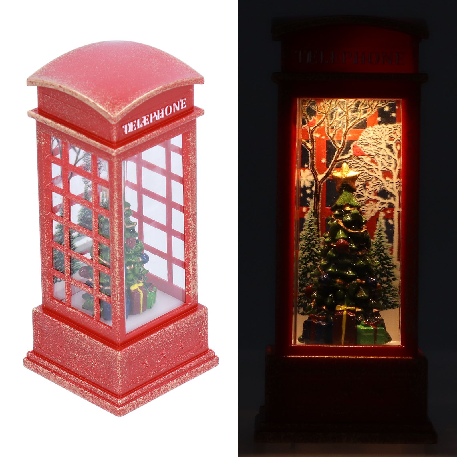 Christmas Decorations Telephone Booth Decoration Night Light Home Decoration Luminous Decoration GiftTree - Image 7