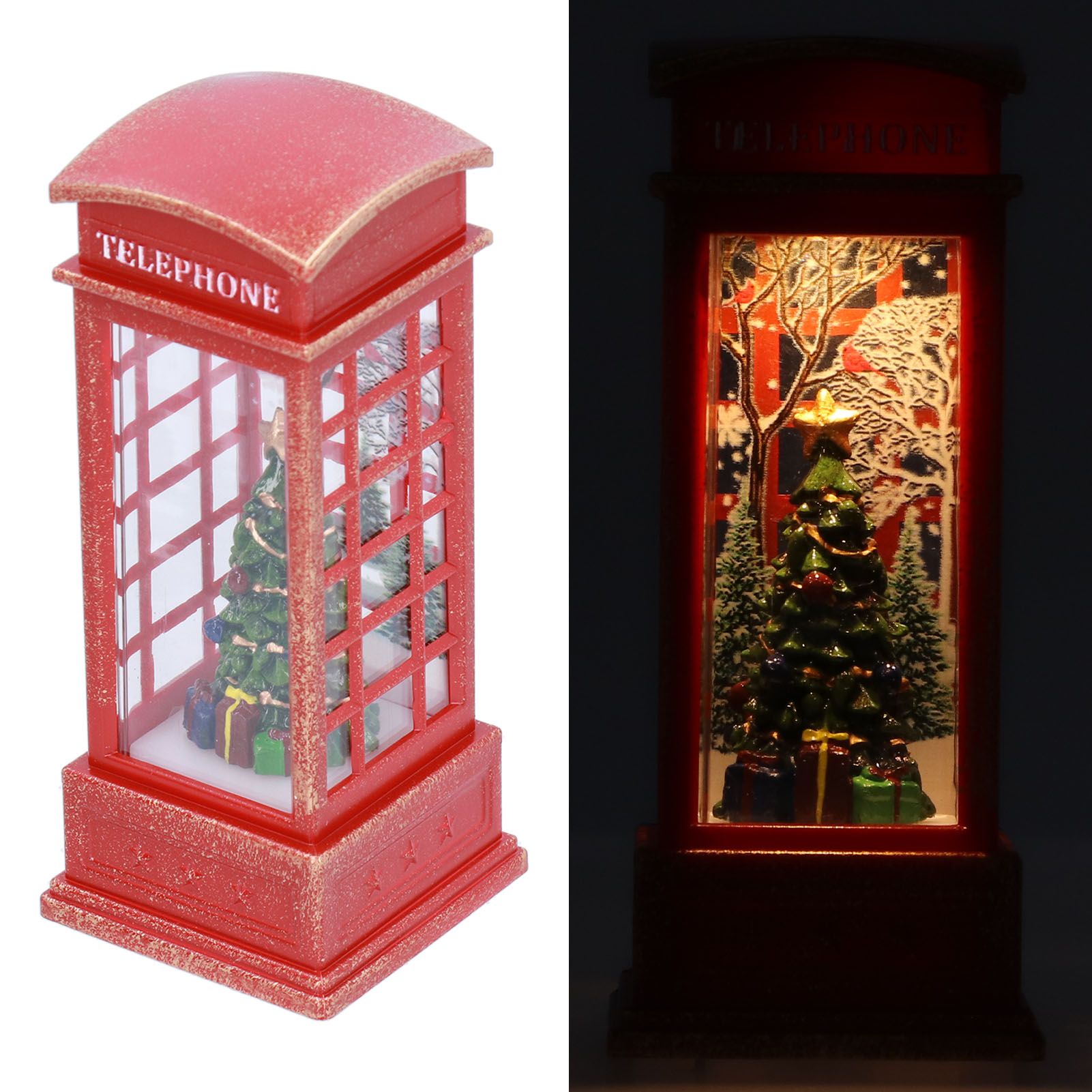 Christmas Decorations Telephone Booth Decoration Night Light Home Decoration Luminous Decoration GiftTree - Image 8