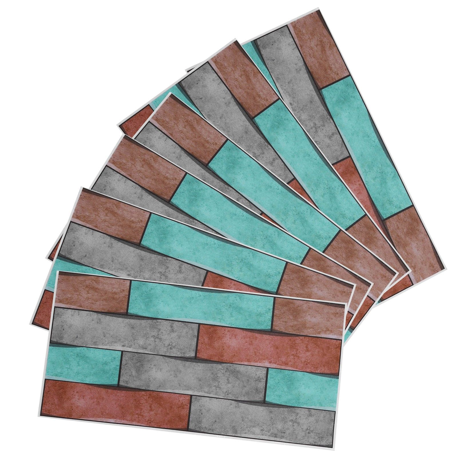 6Pcs Colorful Brick Pattern Wall Sticker Waterproof Self‑Adhesive Wallpaper Home Decoration - Image 1