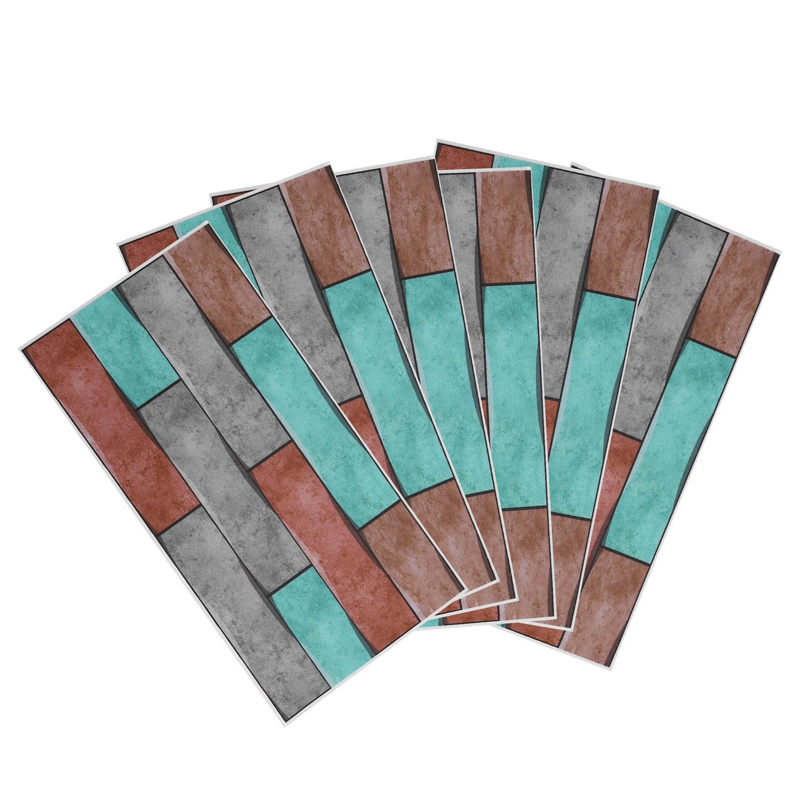 6Pcs Colorful Brick Pattern Wall Sticker Waterproof Self‑Adhesive Wallpaper Home Decoration - Image 2