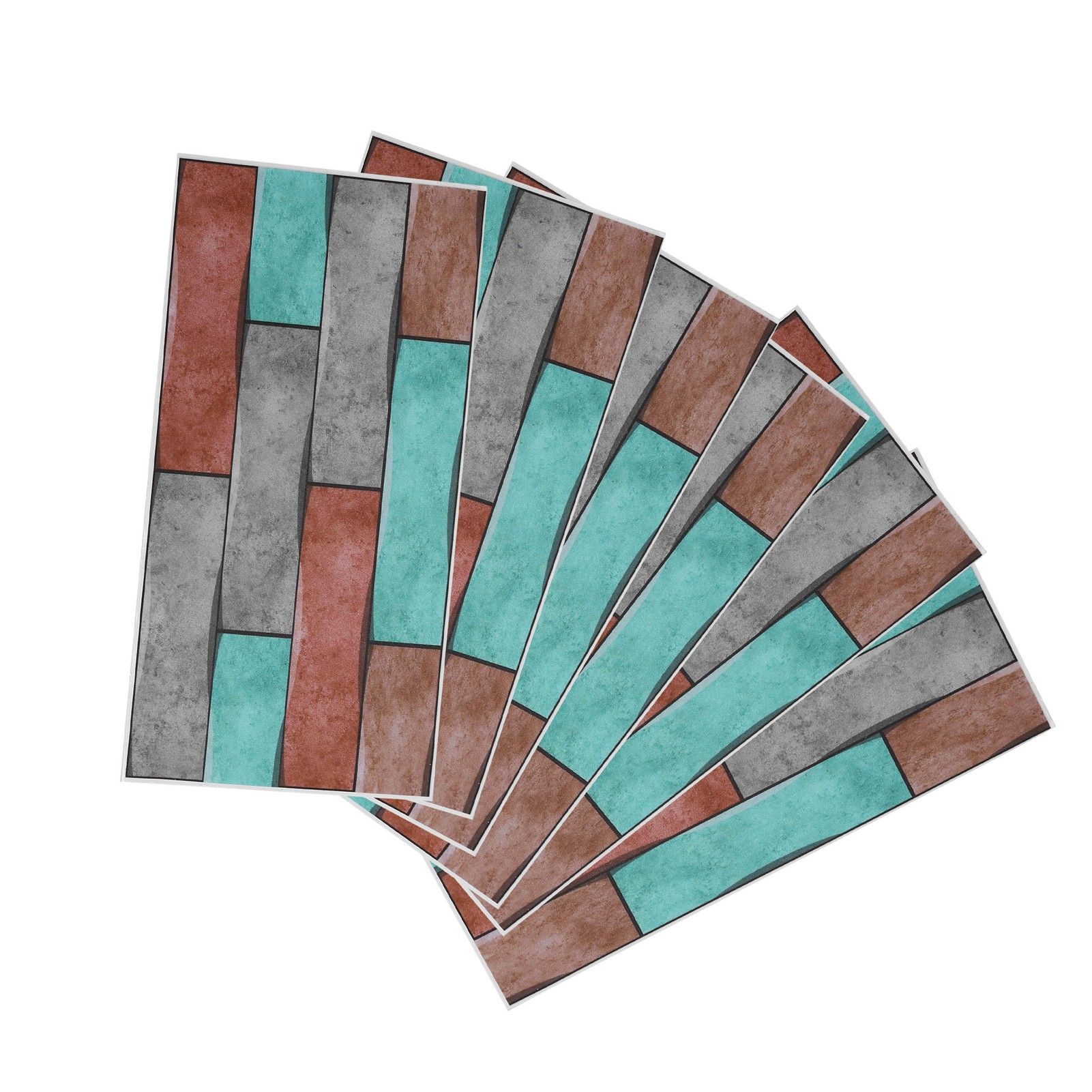 6Pcs Colorful Brick Pattern Wall Sticker Waterproof Self‑Adhesive Wallpaper Home Decoration - Image 3