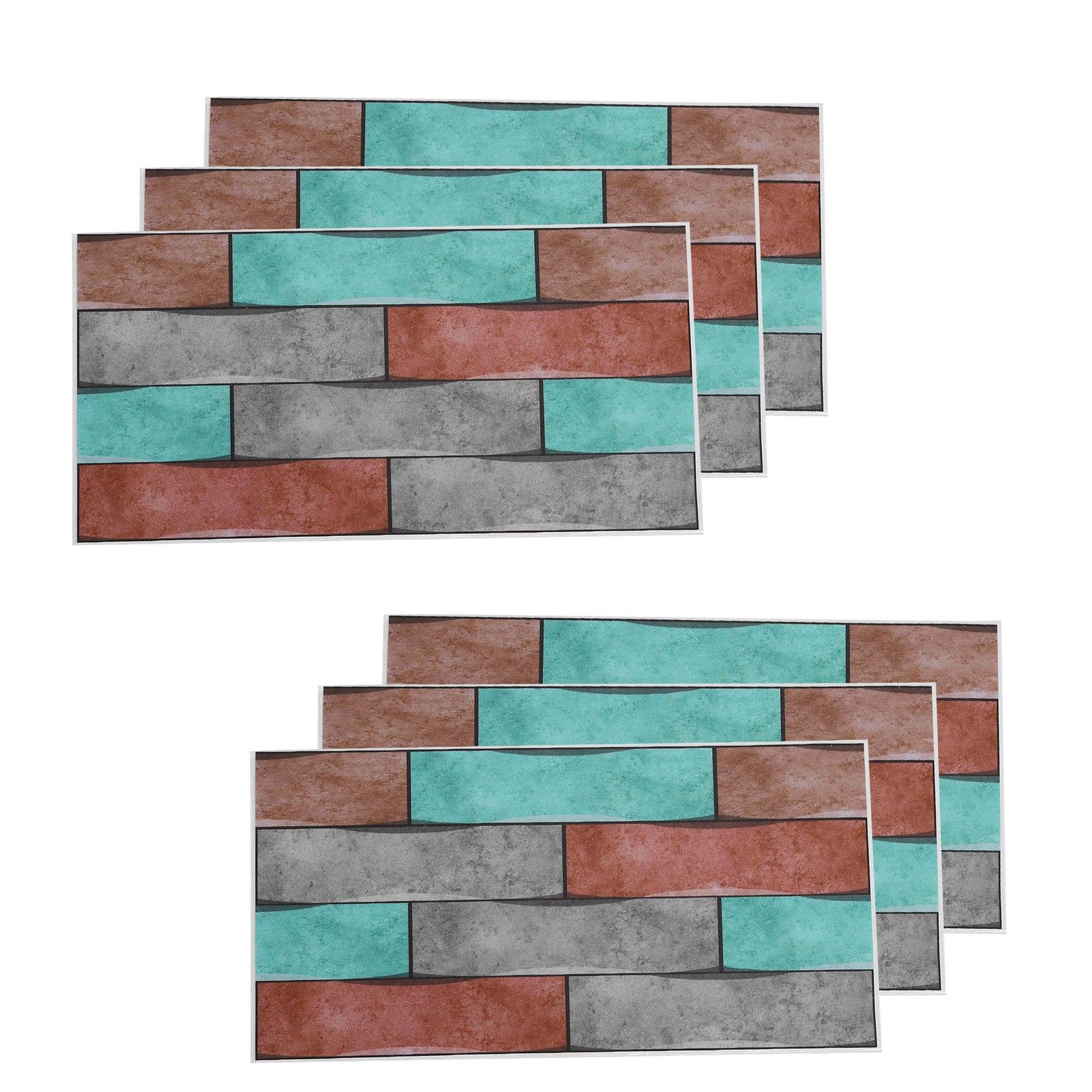 6Pcs Colorful Brick Pattern Wall Sticker Waterproof Self‑Adhesive Wallpaper Home Decoration - Image 7