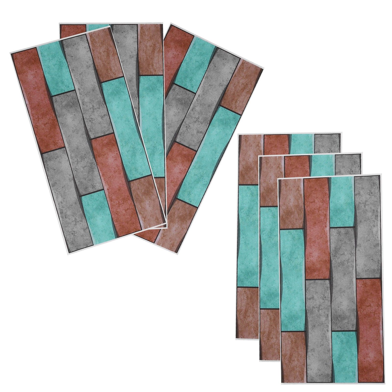 6Pcs Colorful Brick Pattern Wall Sticker Waterproof Self‑Adhesive Wallpaper Home Decoration - Image 8