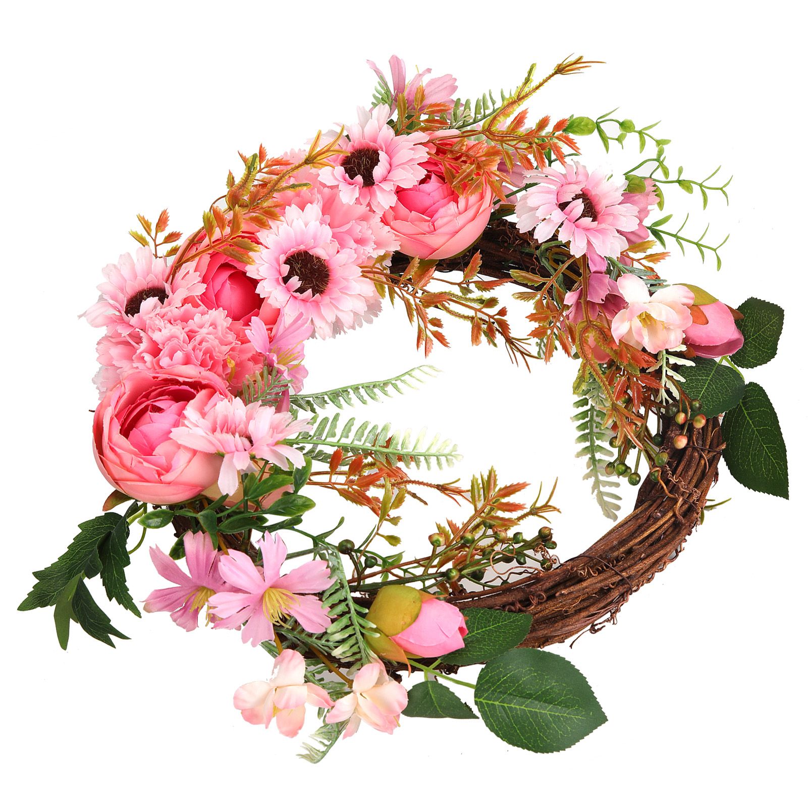 Artificial Flower Wreath Simulation Peony Door Hanging Garland Festivals Party DecorationPink - Image 2