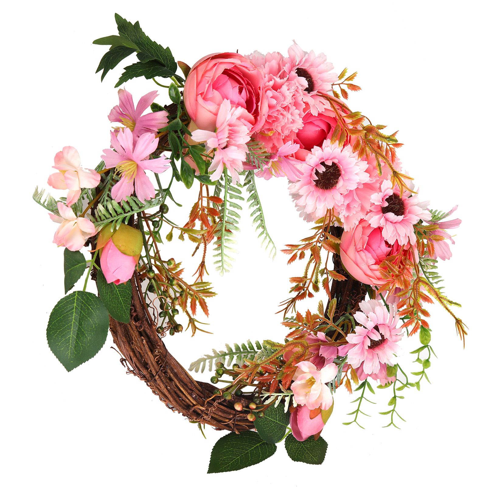 Artificial Flower Wreath Simulation Peony Door Hanging Garland Festivals Party DecorationPink - Image 3