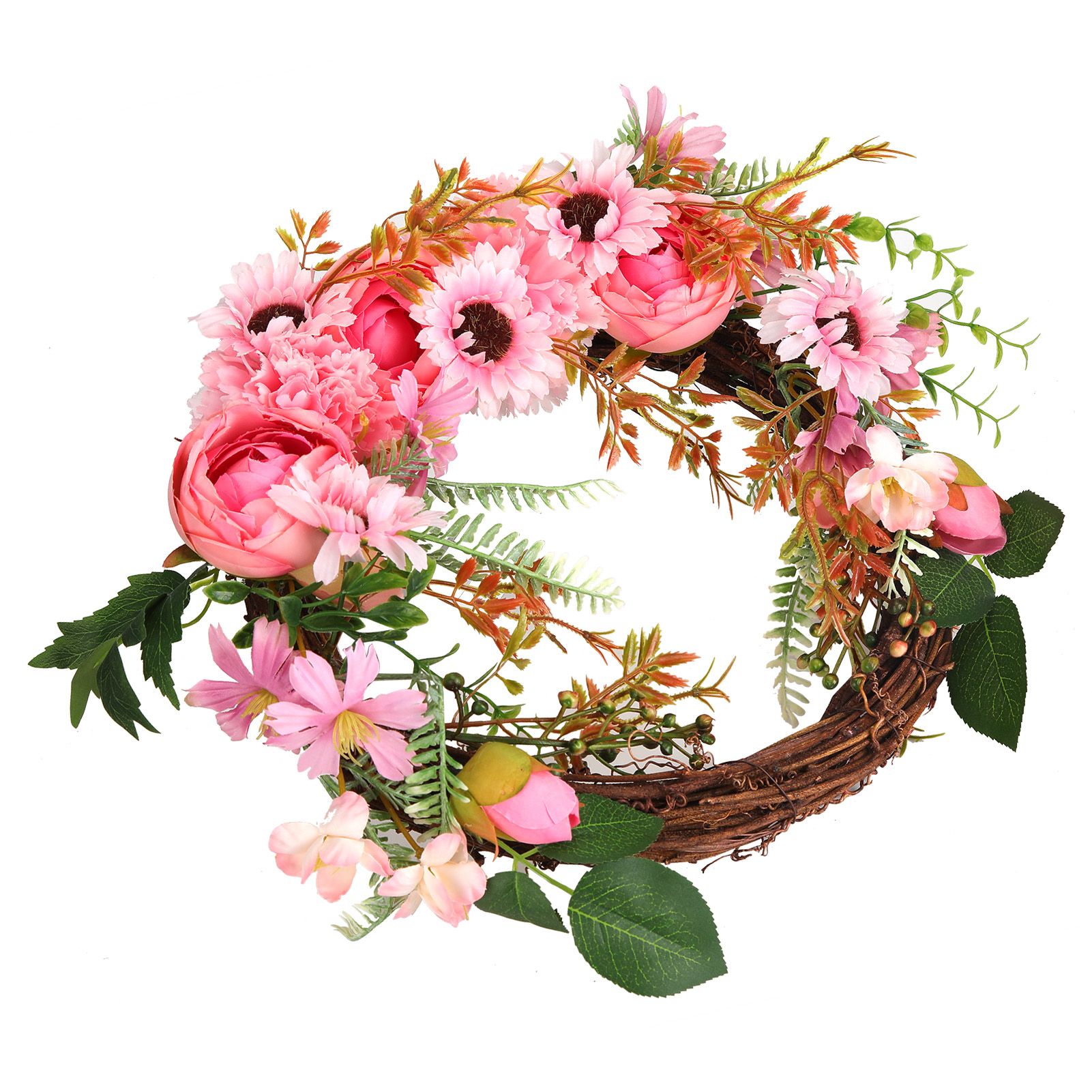 Artificial Flower Wreath Simulation Peony Door Hanging Garland Festivals Party DecorationPink - Image 5