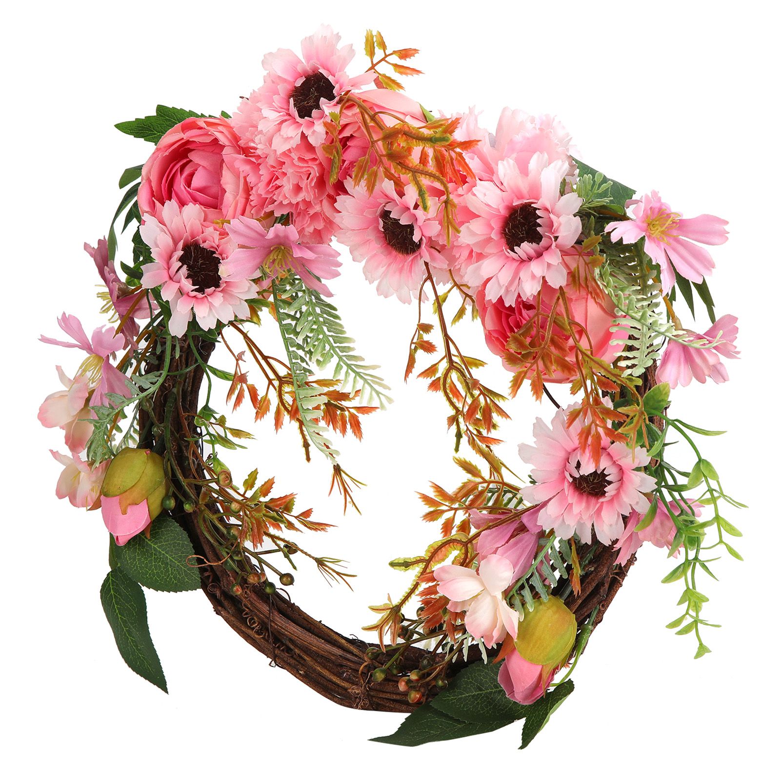 Artificial Flower Wreath Simulation Peony Door Hanging Garland Festivals Party DecorationPink - Image 6