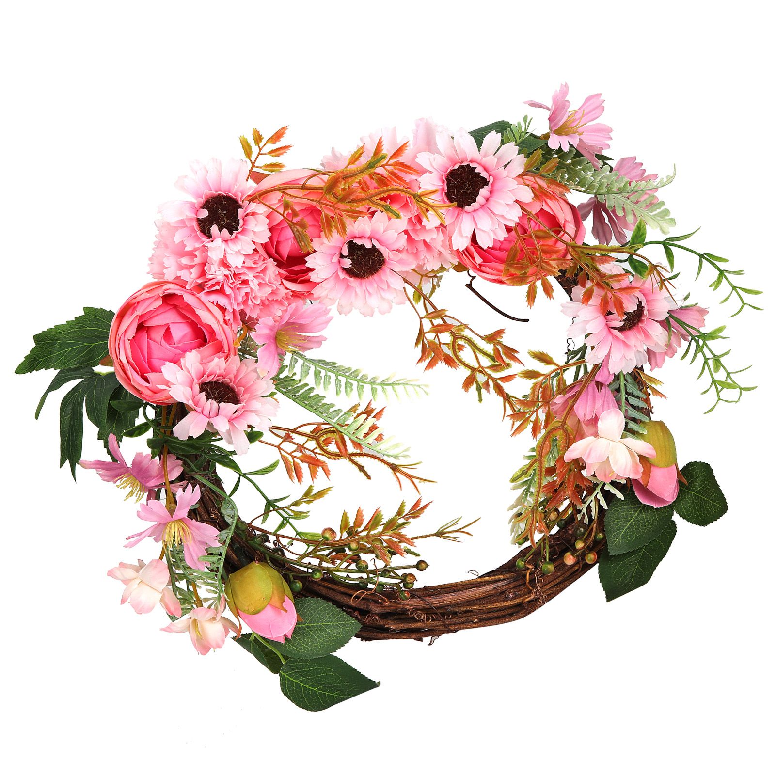Artificial Flower Wreath Simulation Peony Door Hanging Garland Festivals Party DecorationPink - Image 7
