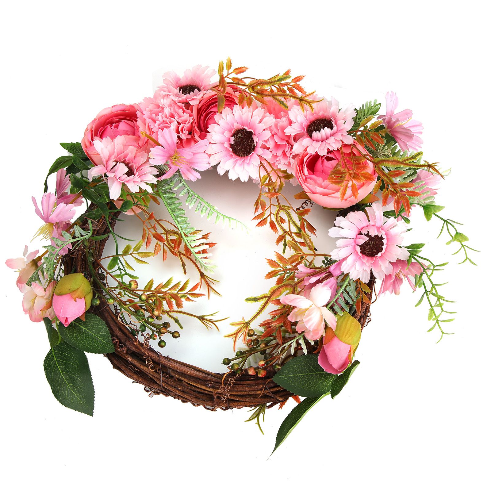 Artificial Flower Wreath Simulation Peony Door Hanging Garland Festivals Party DecorationPink - Image 8