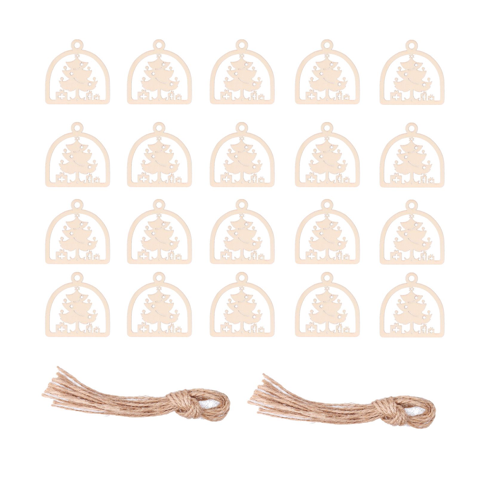 2Set Boxwood Hollow Tree Hanging Ornaments Small Decorative Handcraft for Festival Decoration - Image 1