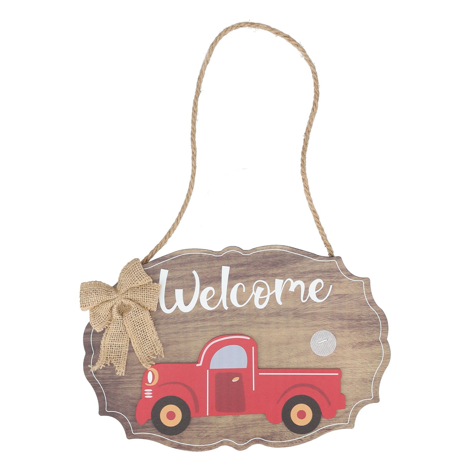 Wooden Welcome Sign with 12Pcs Interchangeable Seasonal Icons Wall Hanging Plaque for Front Door - Image 2