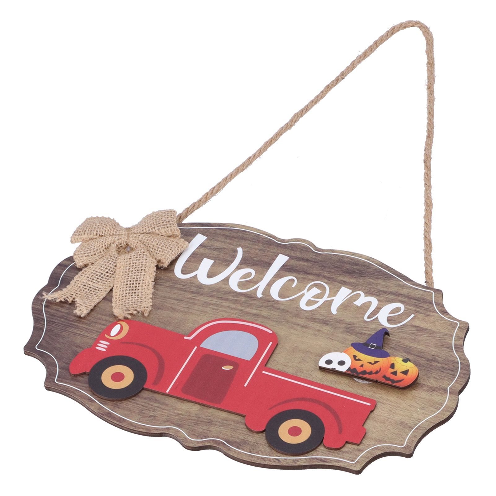 Wooden Welcome Sign with 12Pcs Interchangeable Seasonal Icons Wall Hanging Plaque for Front Door - Image 5