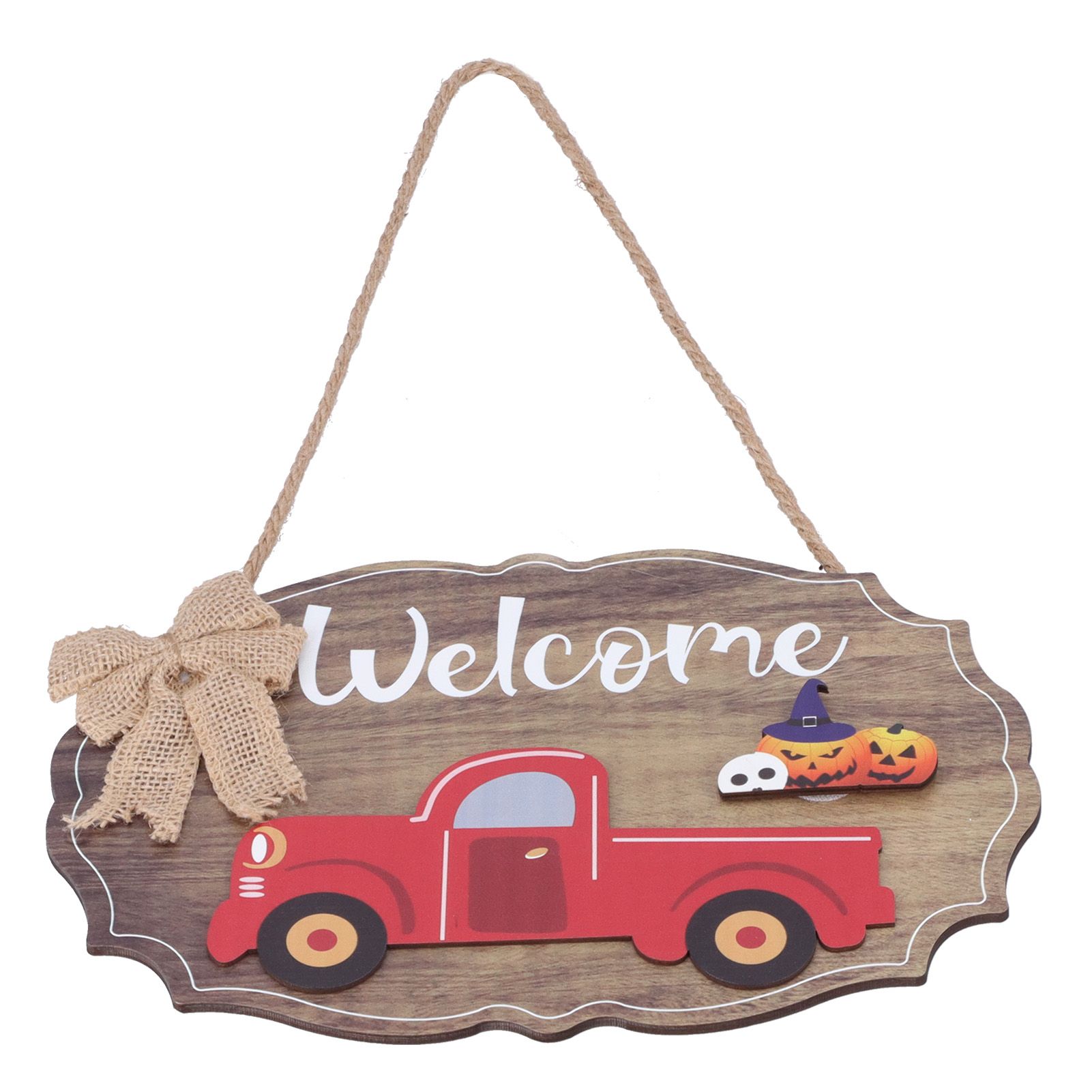 Wooden Welcome Sign with 12Pcs Interchangeable Seasonal Icons Wall Hanging Plaque for Front Door - Image 6