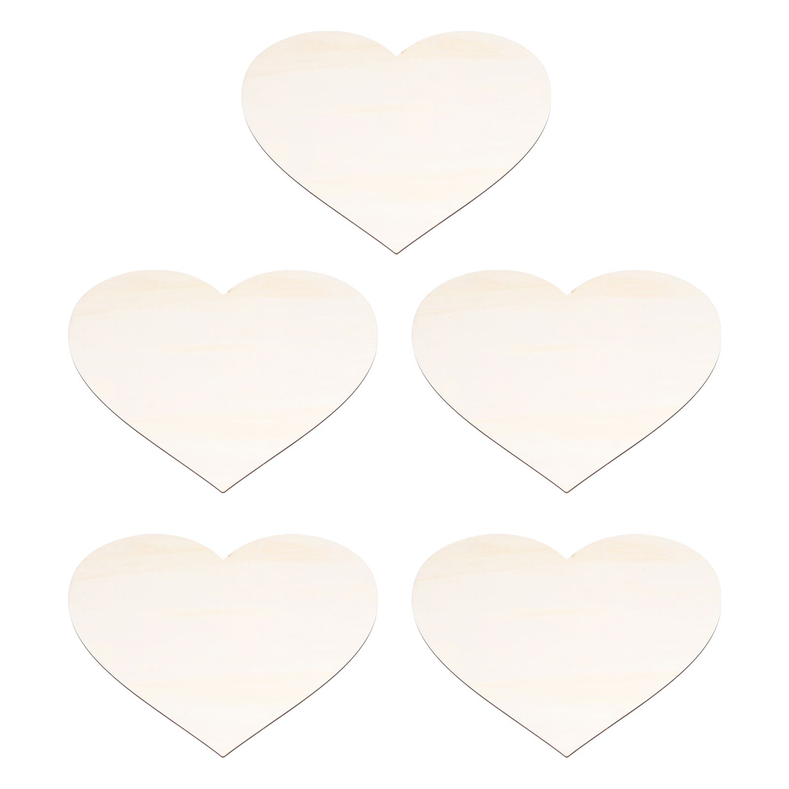 5PCS Christmas Woden Heart DIY Wooden Heart Slice Children Hand Drawn Craft for Family Decoration - Image 1