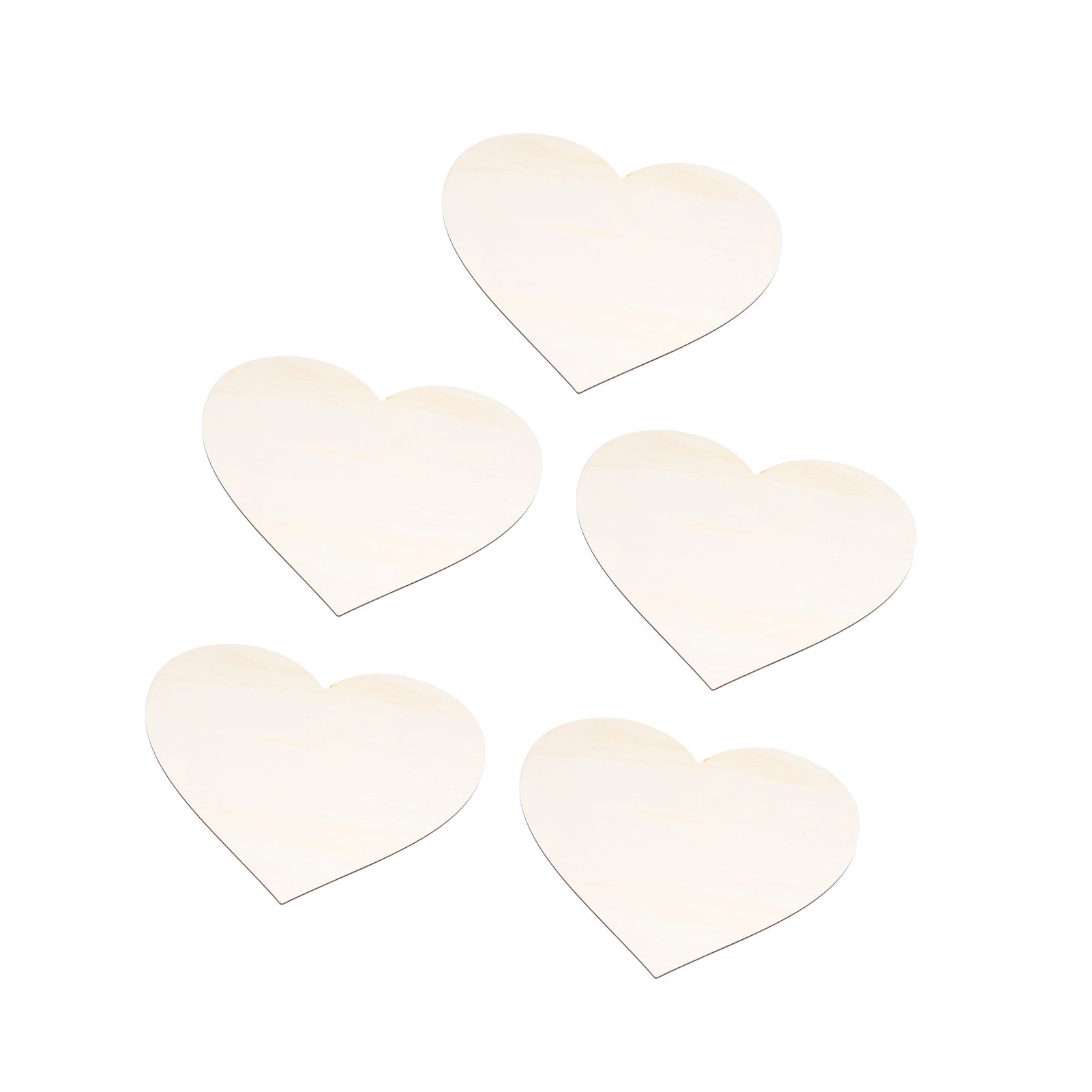 5PCS Christmas Woden Heart DIY Wooden Heart Slice Children Hand Drawn Craft for Family Decoration - Image 2