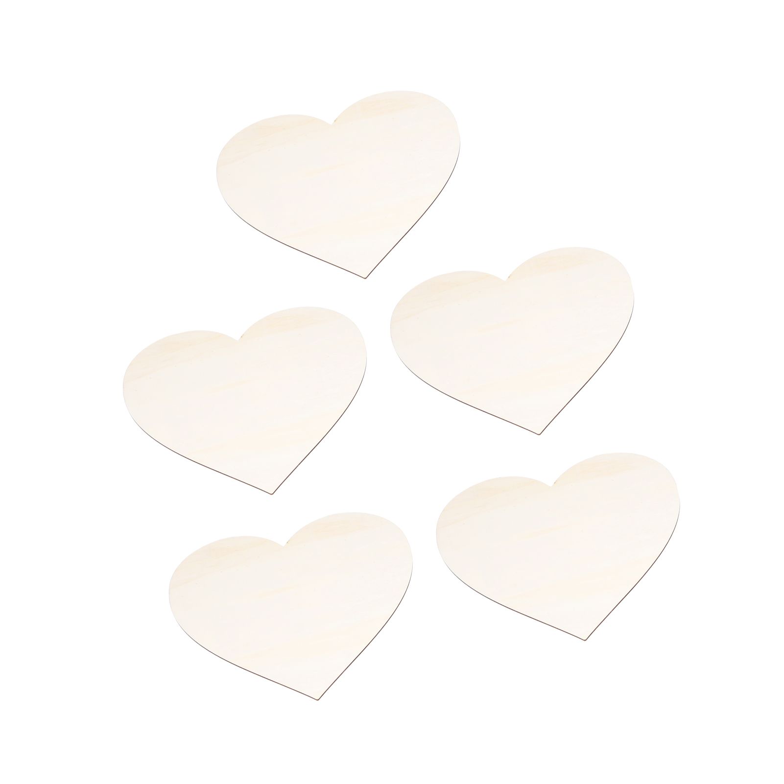 5PCS Christmas Woden Heart DIY Wooden Heart Slice Children Hand Drawn Craft for Family Decoration - Image 3
