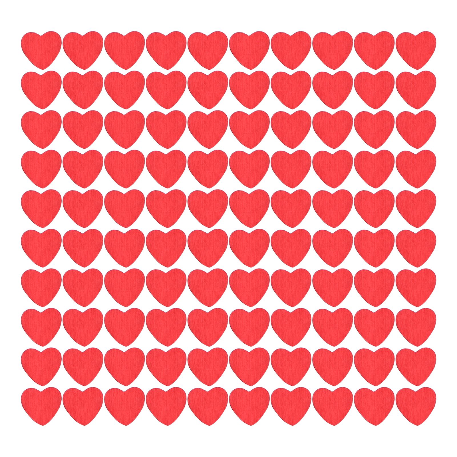 100Pcs Red Wooden HeartShaped Ornament SelfAdhesive DIY Hand Made Home Decoration - Image 1