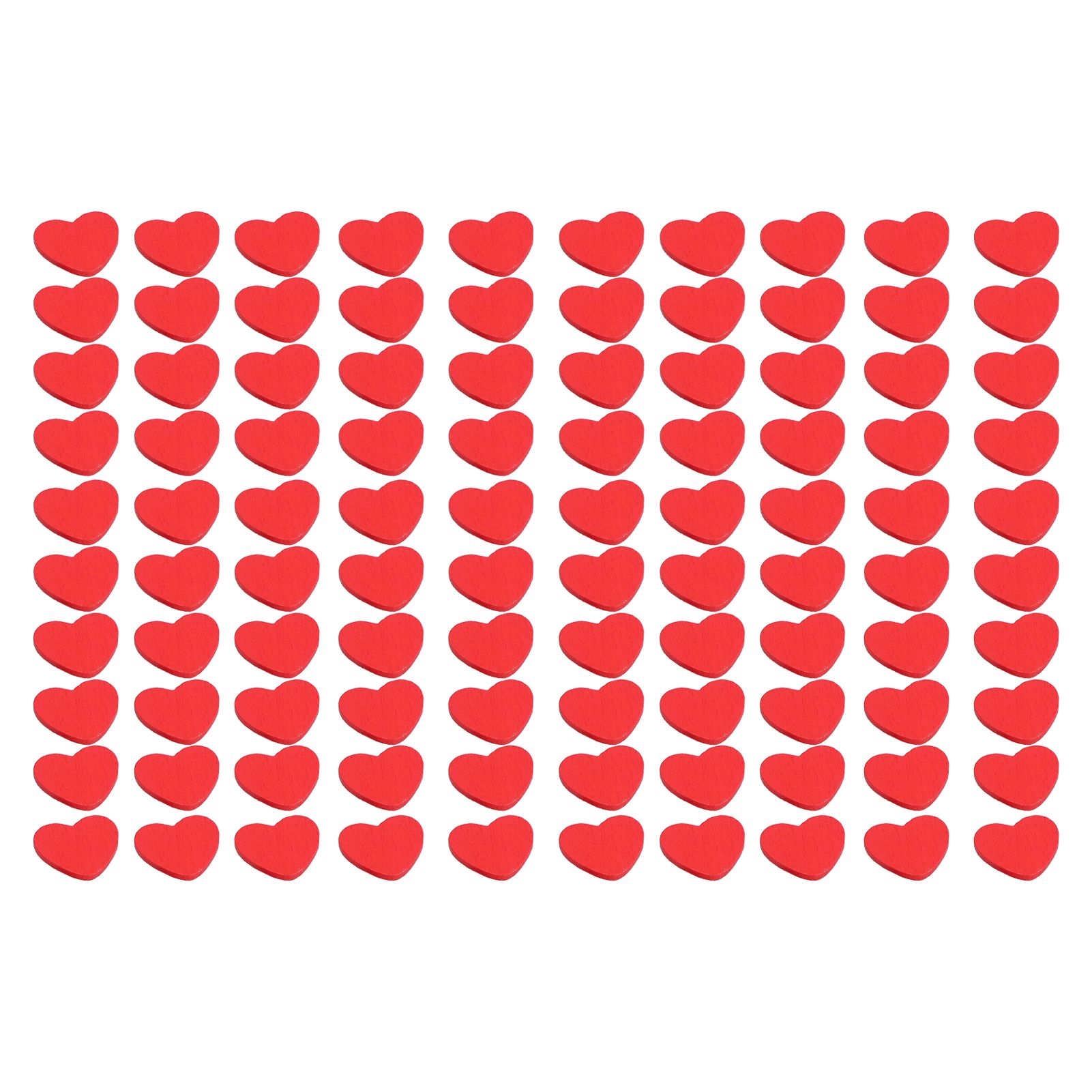 100Pcs Red Wooden HeartShaped Ornament SelfAdhesive DIY Hand Made Home Decoration - Image 3