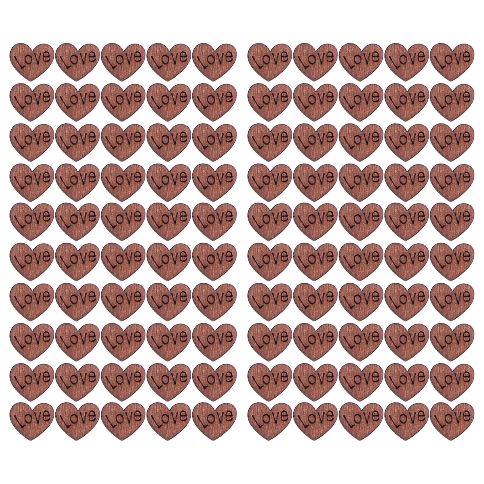 100Pcs/Bag Wooden Heart Decoration Innovative Hand Made DIY Handcraft for Home Weddings - Image 1