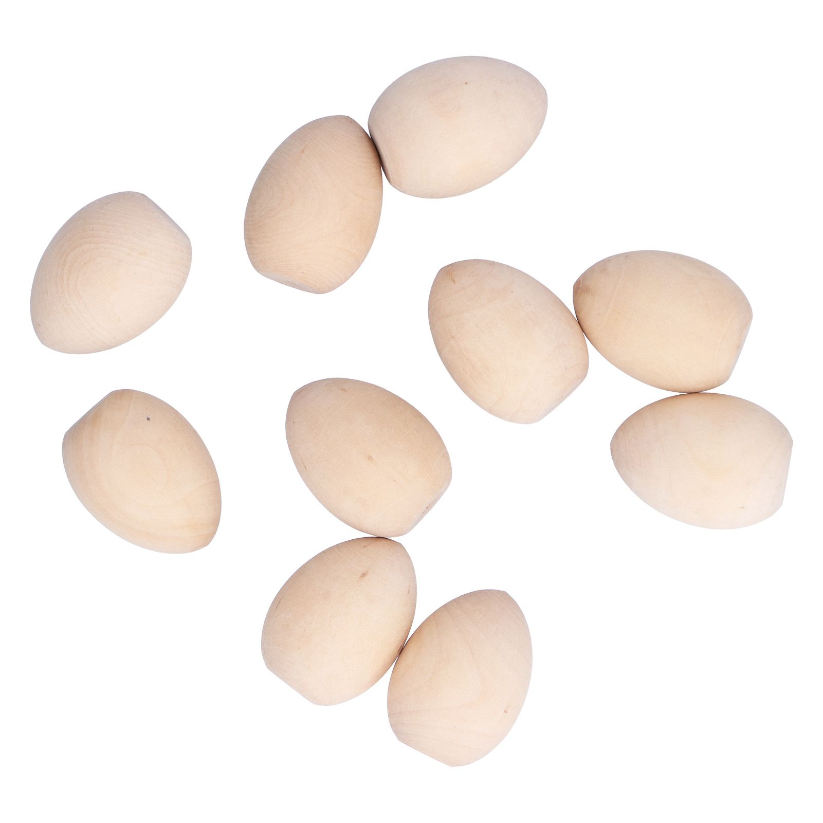 10Pcs Wooden Easter Egg Dyeable DIY Hand Painted Lightweight Craft Eggs for Party Festival - Image 1