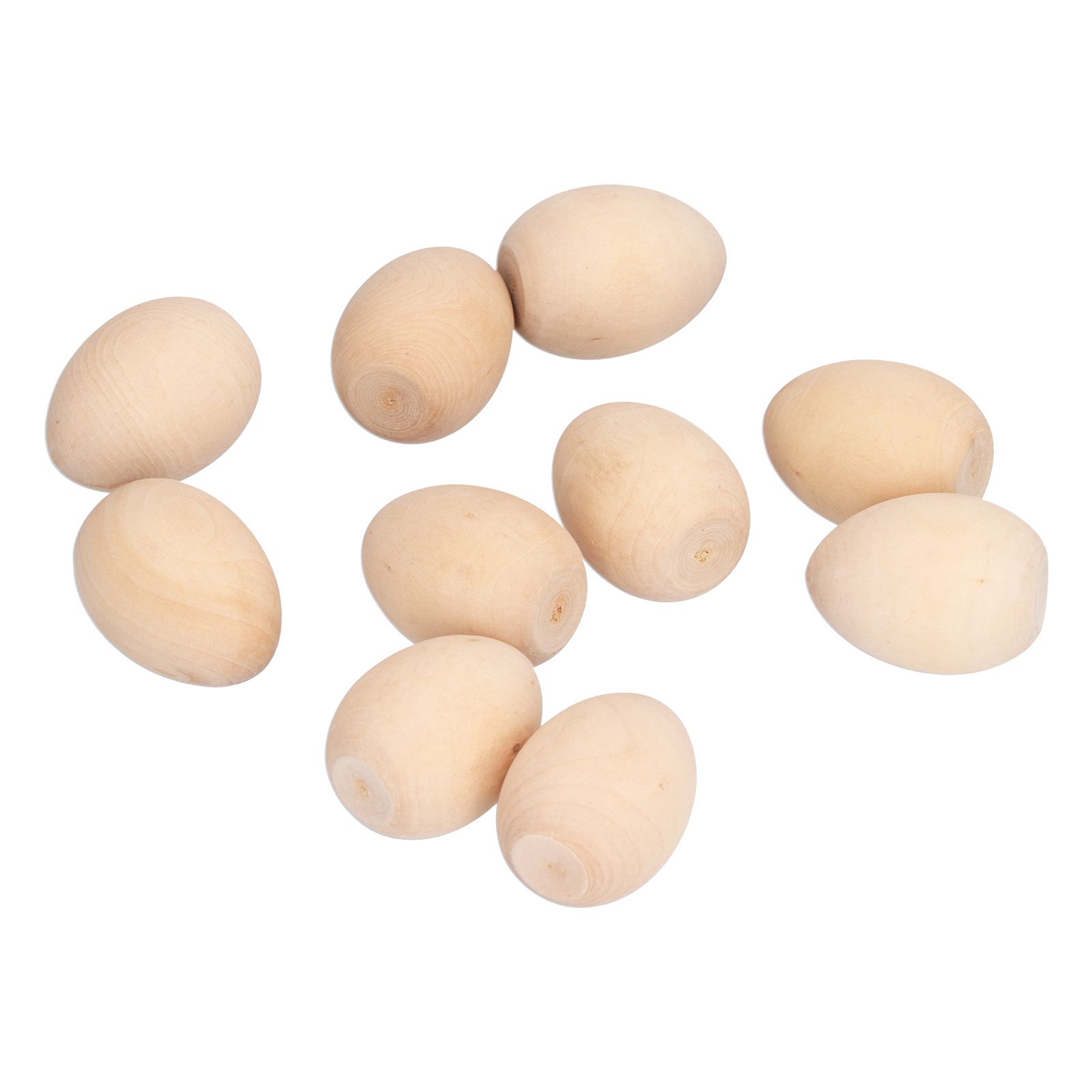 10Pcs Wooden Easter Egg Dyeable DIY Hand Painted Lightweight Craft Eggs for Party Festival - Image 2