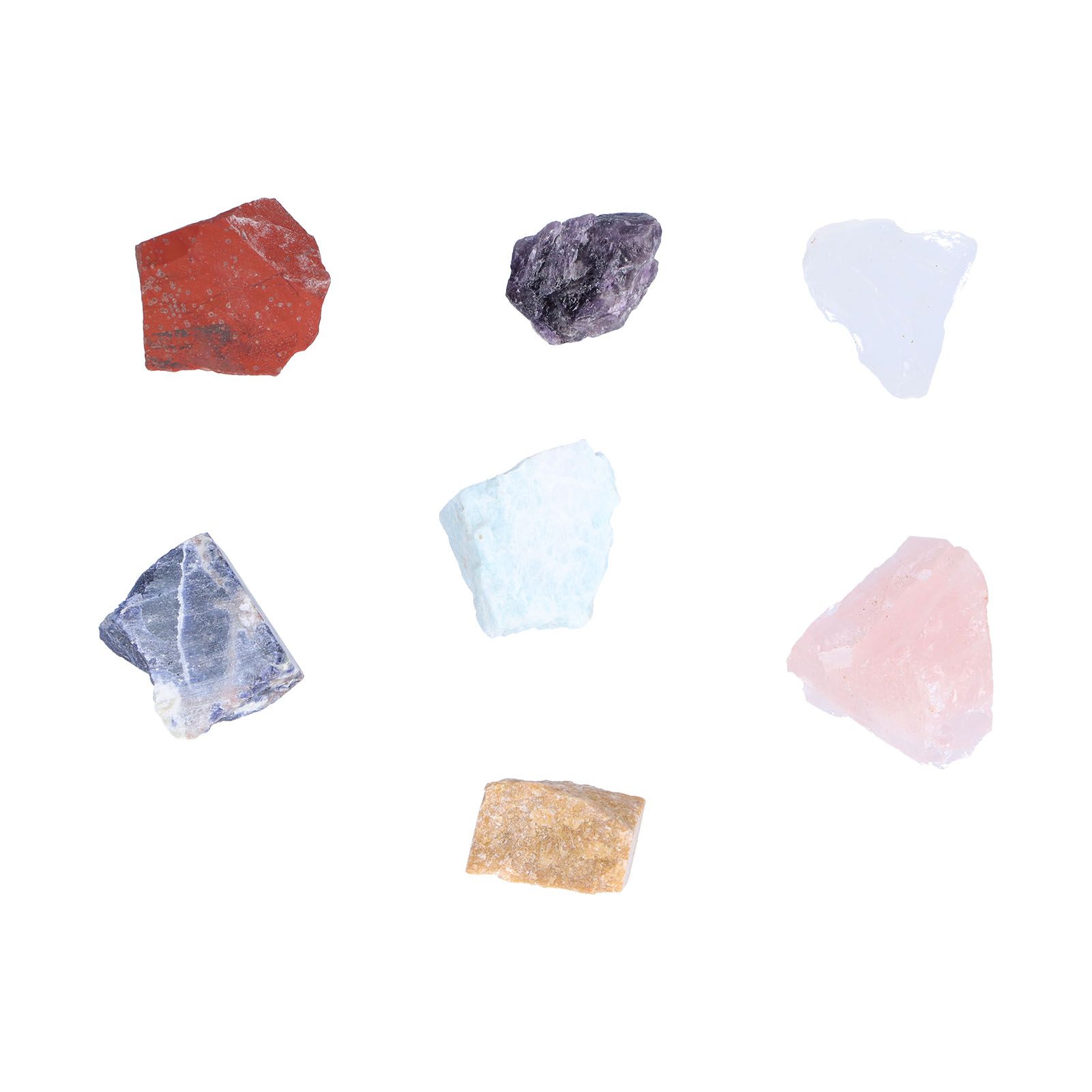 7Pcs Crystal Gemstones Healing Crystal Chakra Balance Stone Set with Storage Bag for Home Office - Image 2