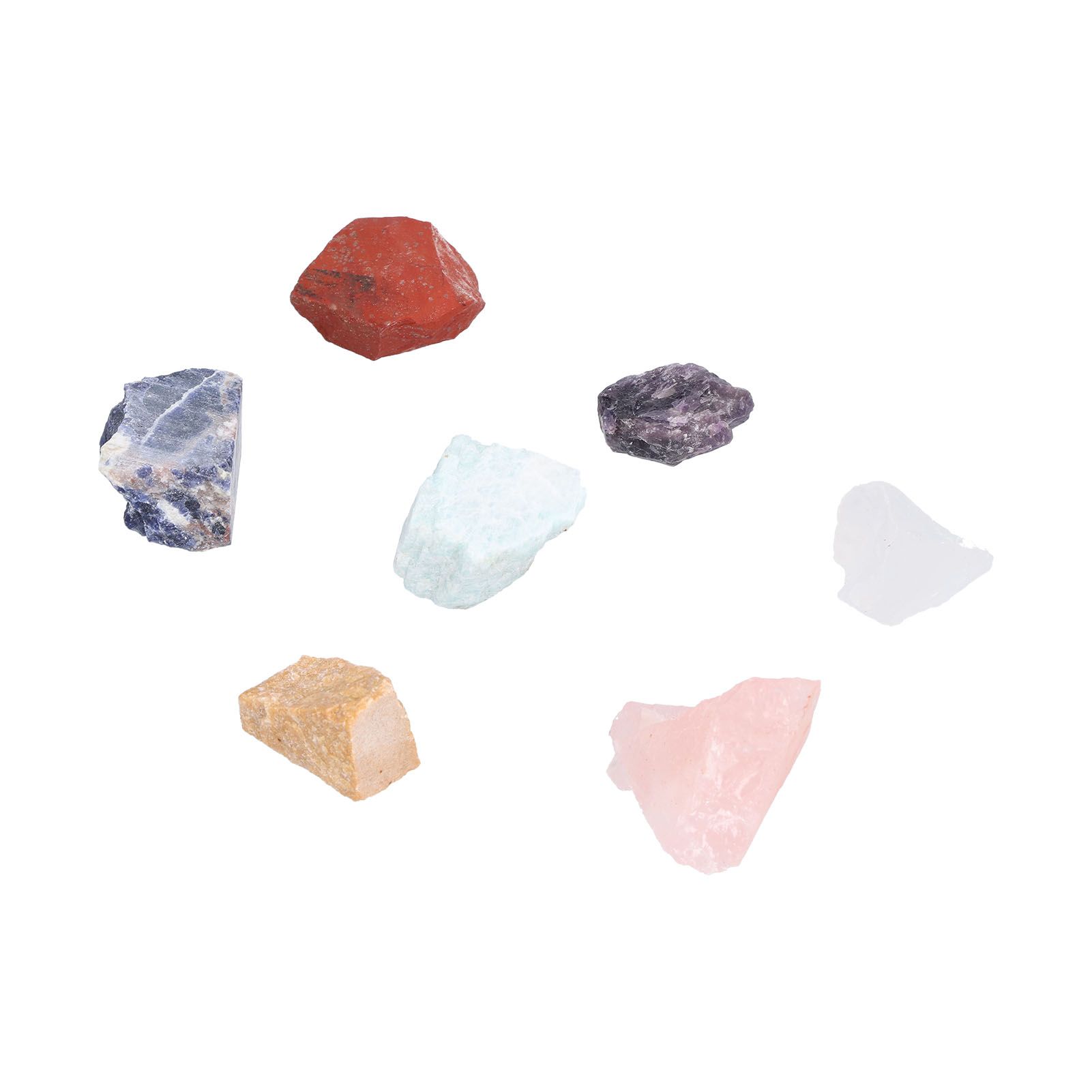 7Pcs Crystal Gemstones Healing Crystal Chakra Balance Stone Set with Storage Bag for Home Office - Image 4