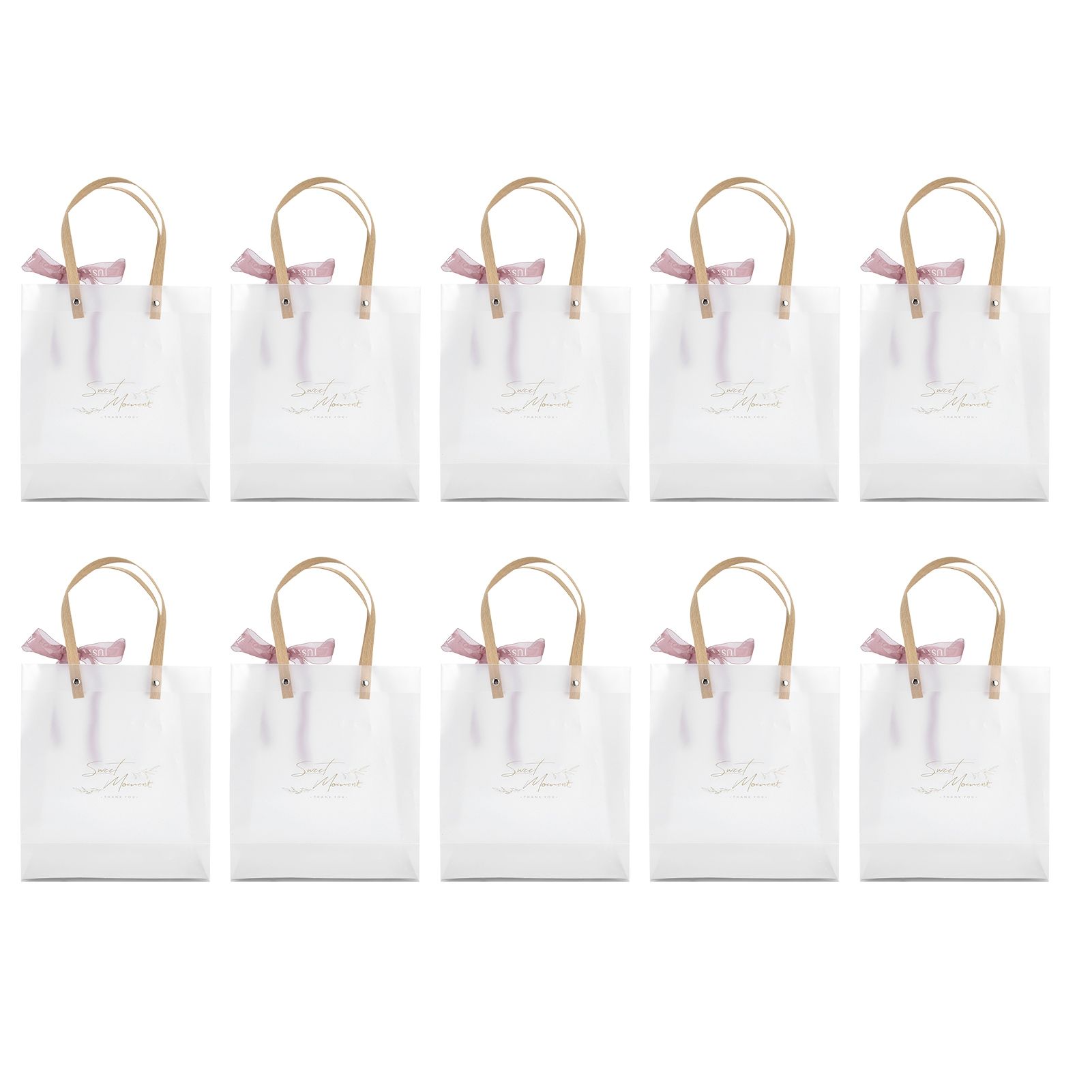 10Pcs Innovative Wedding Candy Box PVC Transparent Handbag for Birthday Party Christmas - Image 1
