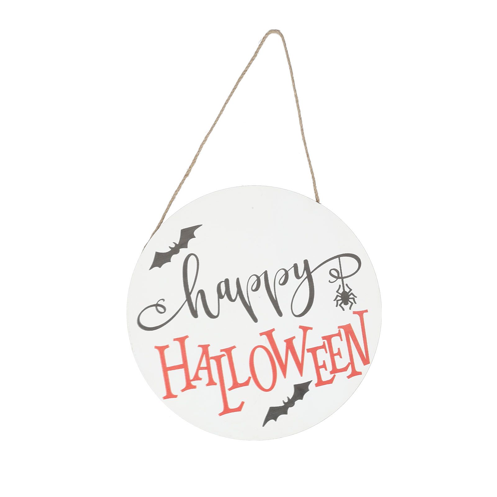 Spider Bat Design Wooden Welcome Sign Hanging Front Door Sign Board for Home FestivalWithout Bowknot - Image 1