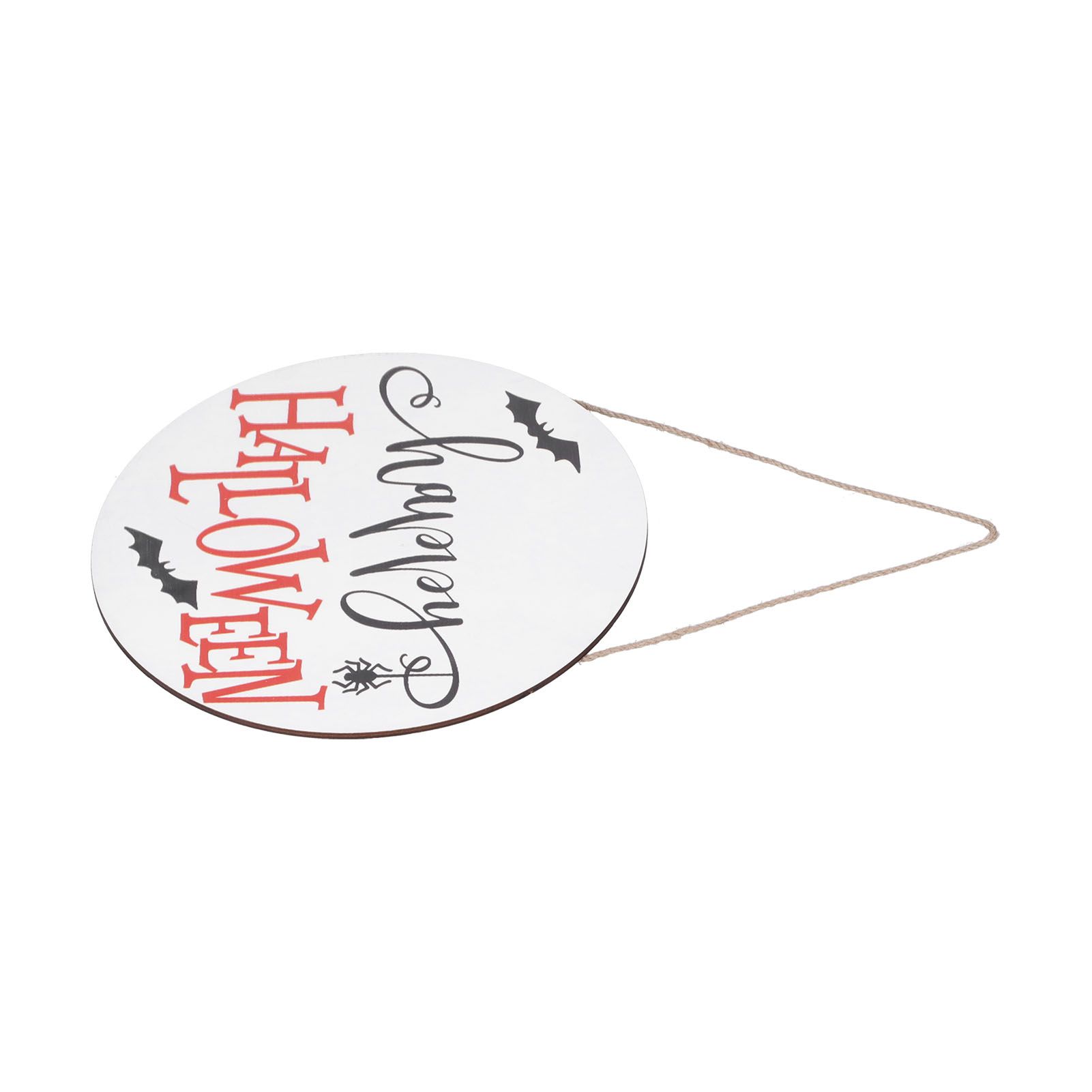 Spider Bat Design Wooden Welcome Sign Hanging Front Door Sign Board for Home FestivalWithout Bowknot - Image 2