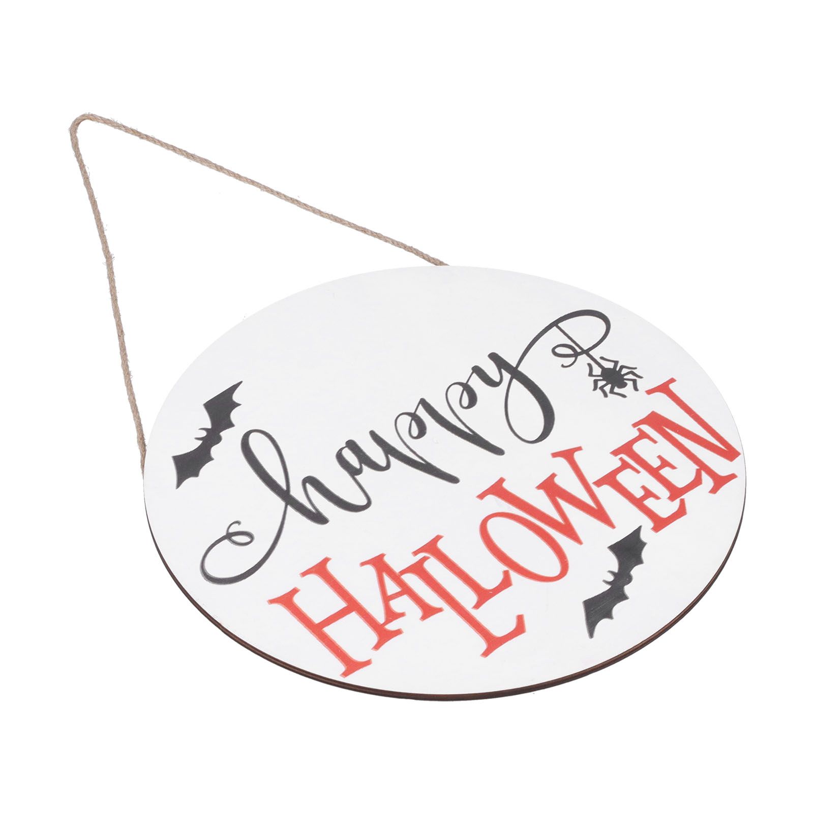Spider Bat Design Wooden Welcome Sign Hanging Front Door Sign Board for Home FestivalWithout Bowknot - Image 6