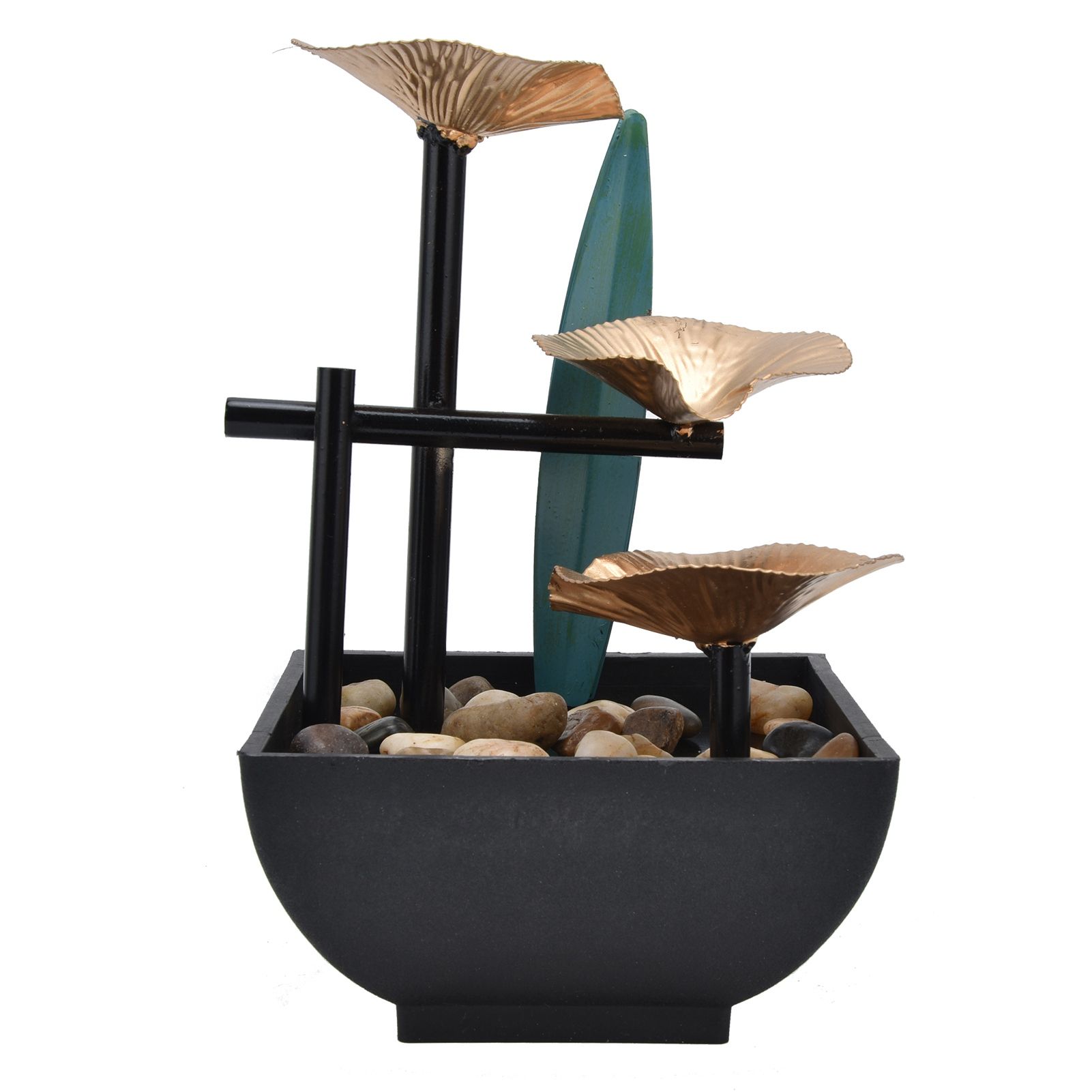 Wrought Iron Flowing Water Ornaments Fountain Feng Shui Ornaments for Home TV Cabinet Office DecorationAU Plug AC220-240V - Image 2