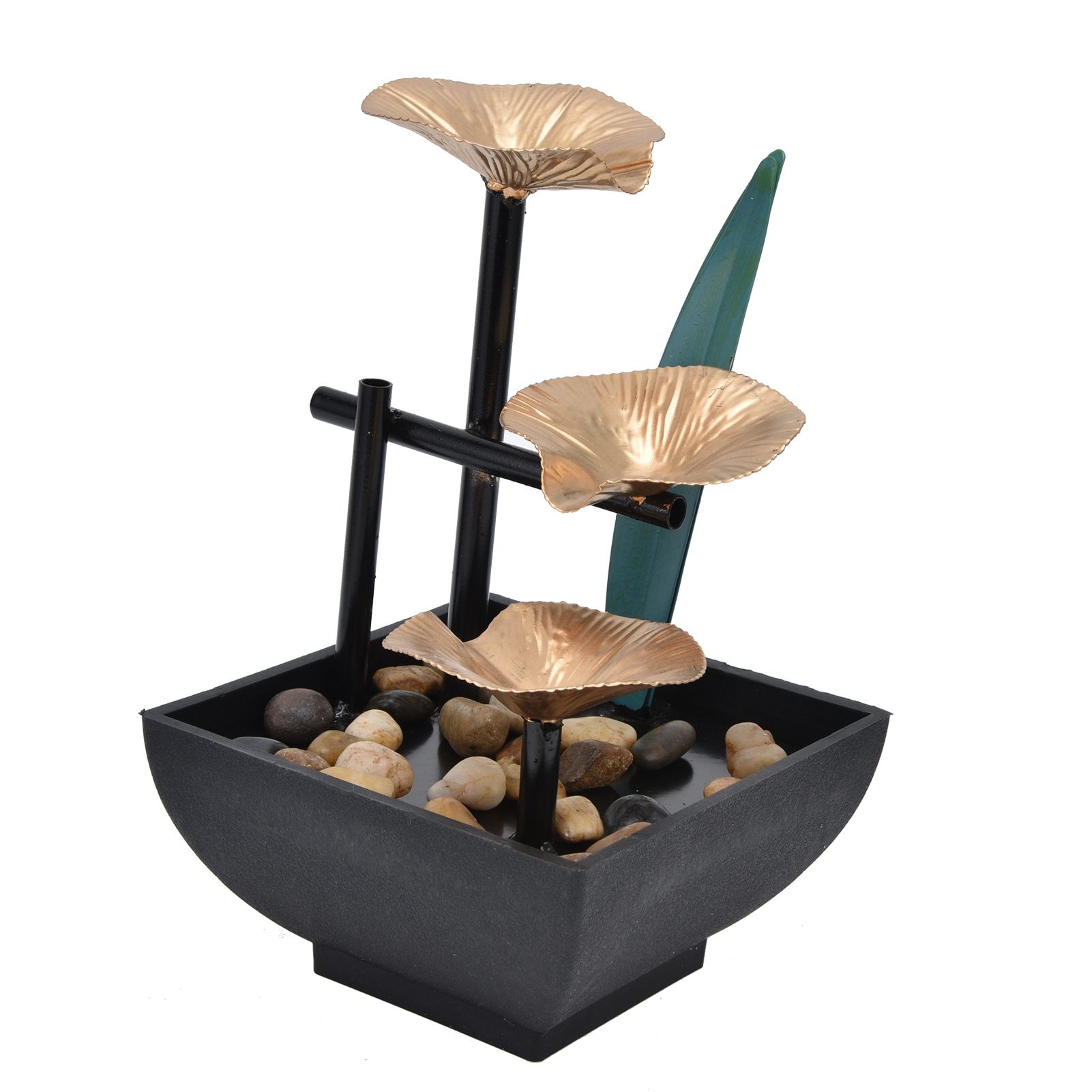 Wrought Iron Flowing Water Ornaments Fountain Feng Shui Ornaments for Home TV Cabinet Office DecorationAU Plug AC220-240V - Image 6