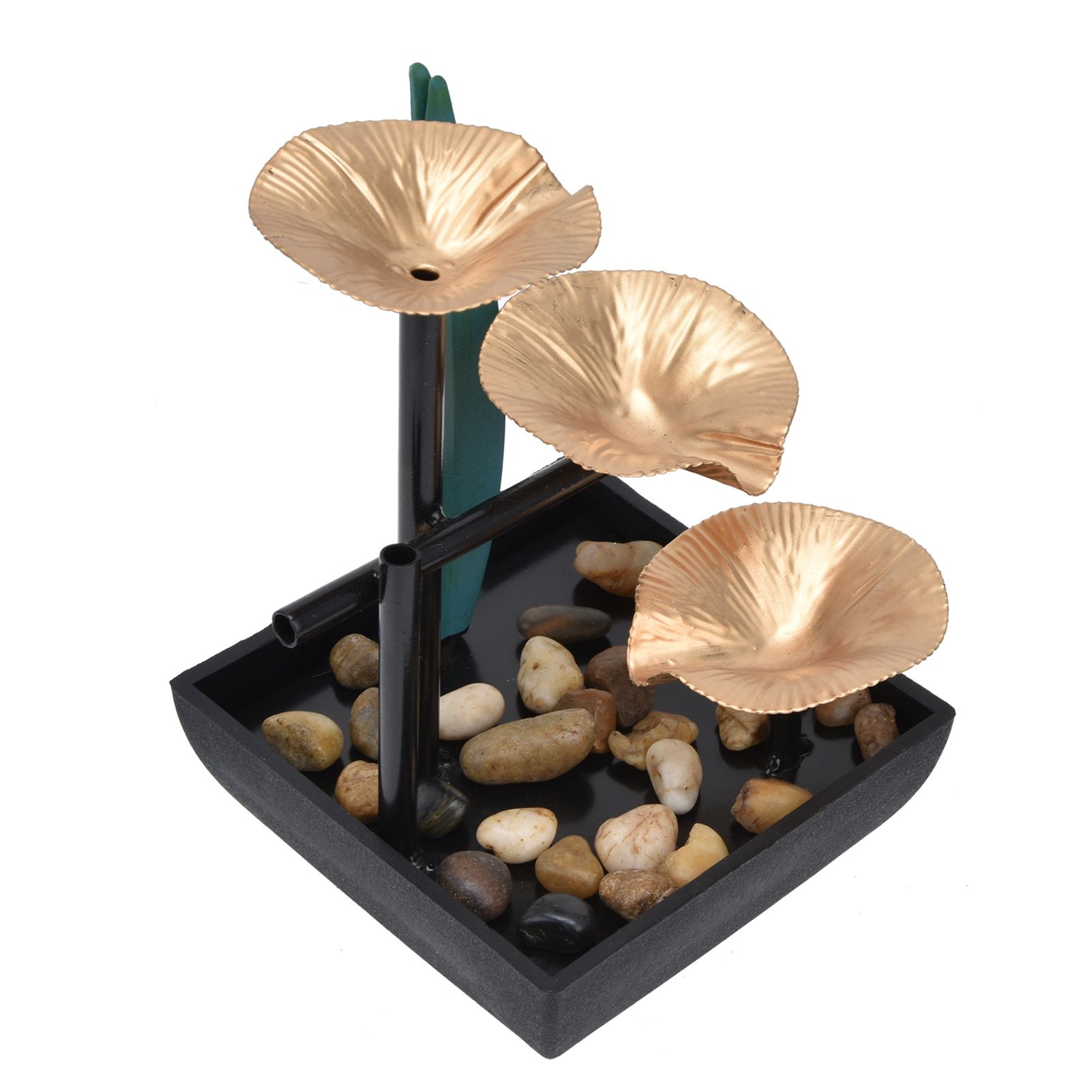 Wrought Iron Flowing Water Ornaments Fountain Feng Shui Ornaments for Home TV Cabinet Office DecorationAU Plug AC220-240V - Image 8