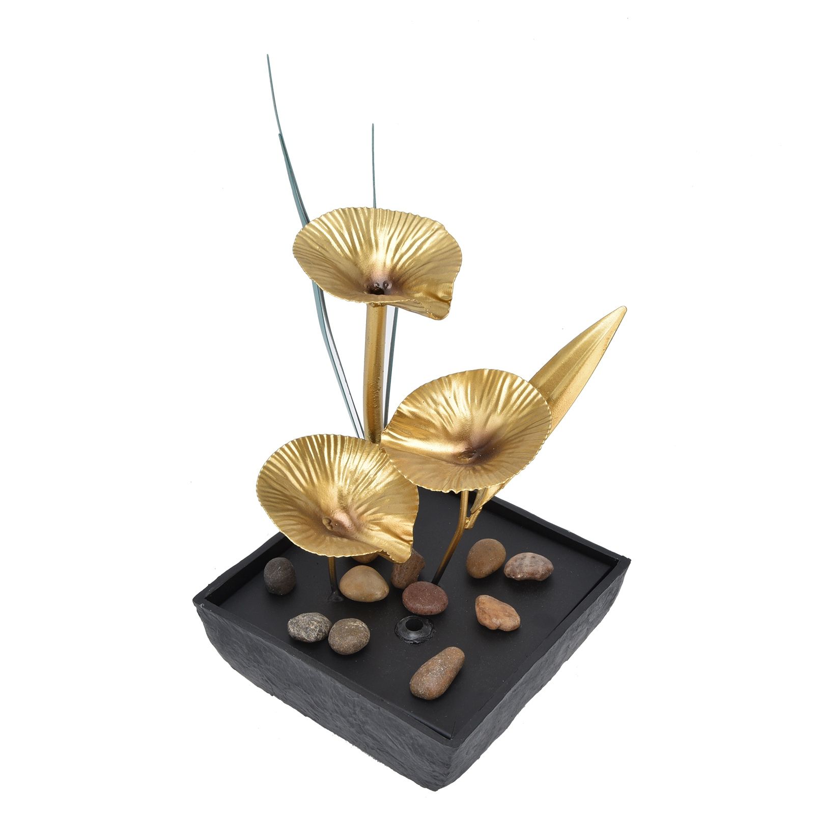 Indoor Tabletop Fountain Lotus LED Waterfall Fountain Ornament Feng Shui Art Craft Home DecorationAU Plug Yellow Light AC220‑240V - Image 6